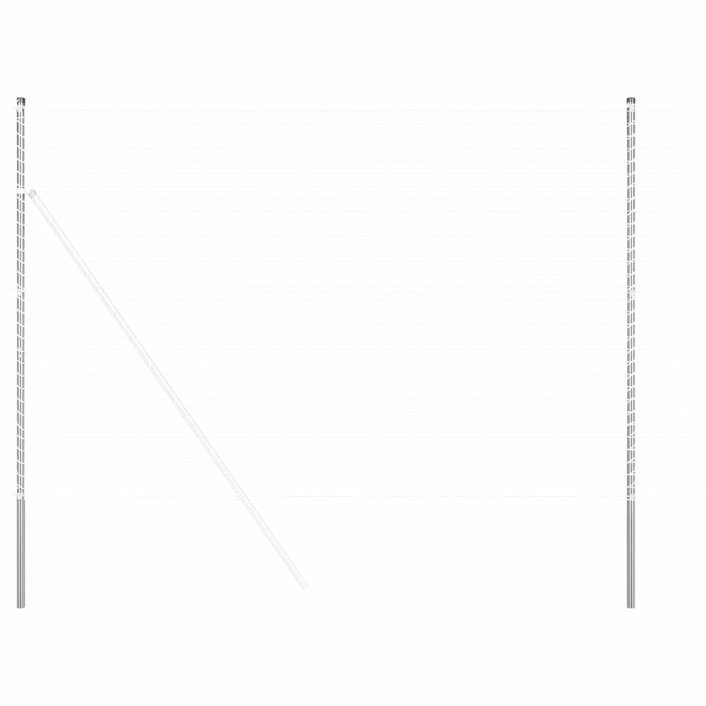 Fence Post 12 pcs Silver Powder-coated steel