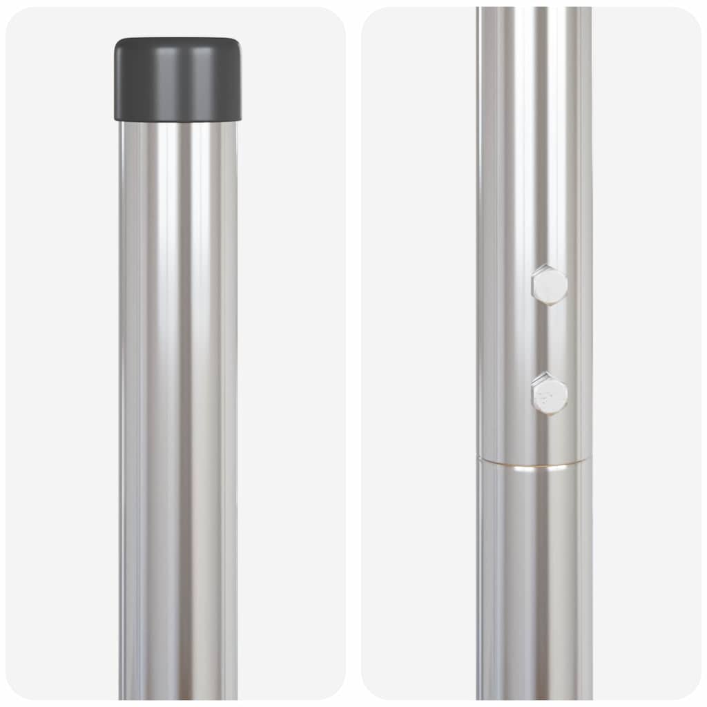 Fence Post 2 pcs Silver Powder-coated steel