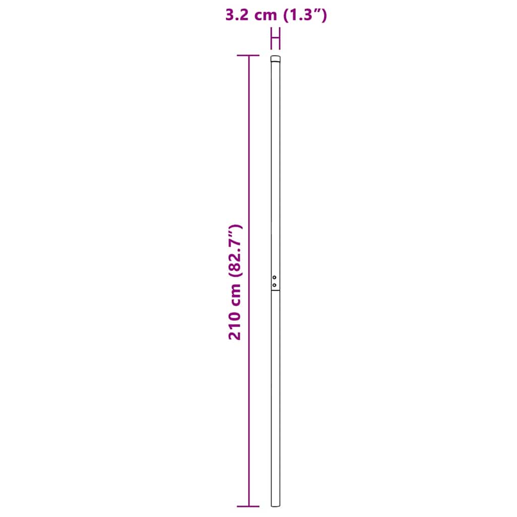 Fence Post 2 pcs Silver Powder-coated steel