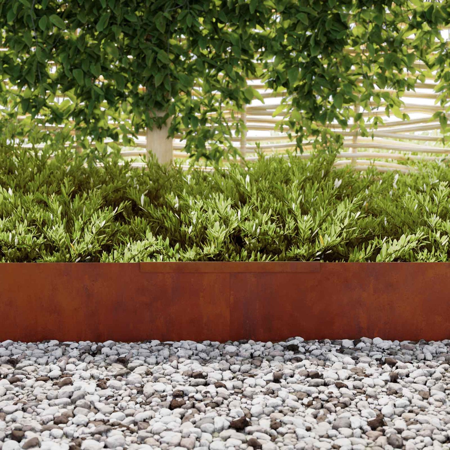Lawn Edging 450 x 25 cm Weathering Steel Rusty
