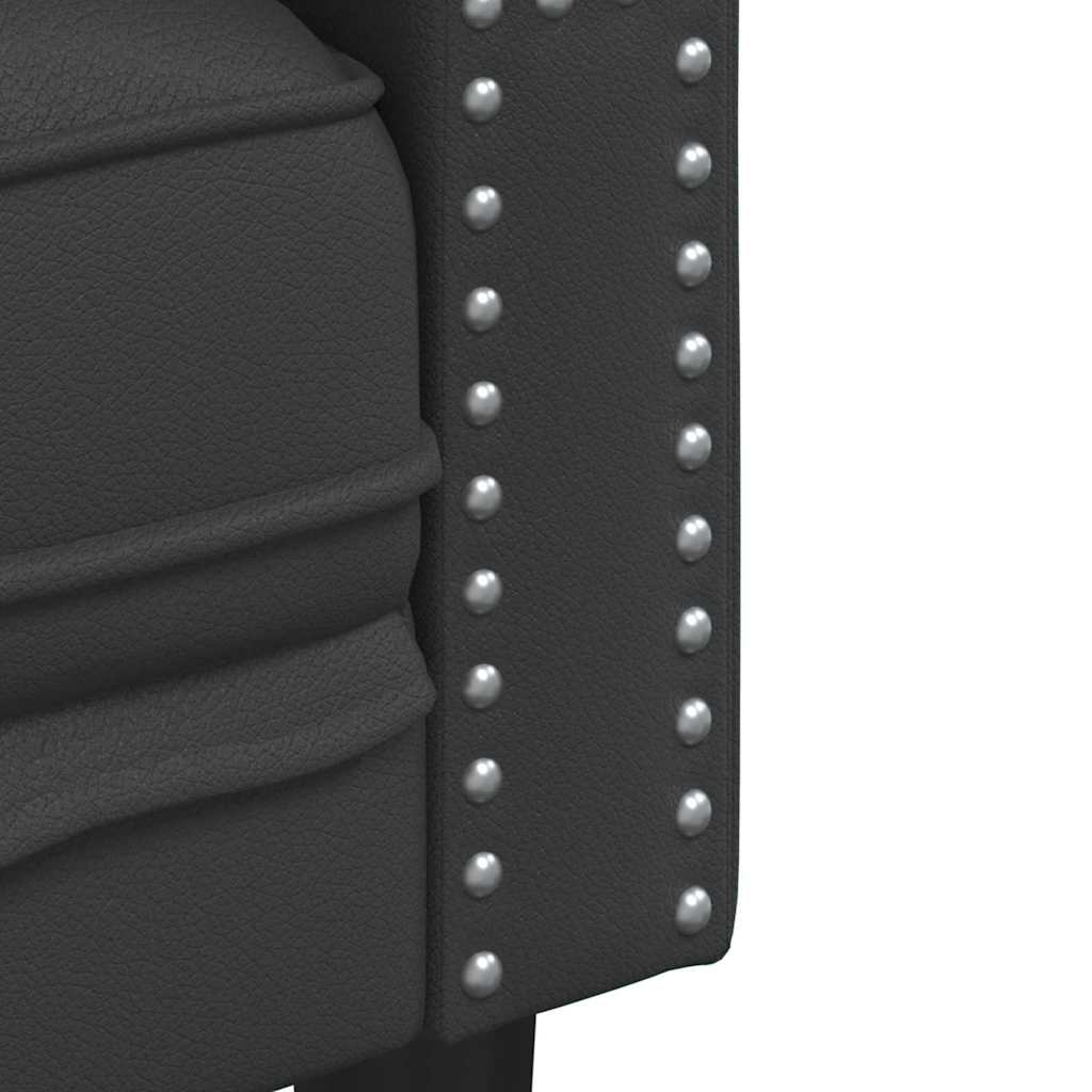 Sofa Black 194 x 74.5 x 70.5 cm PVC