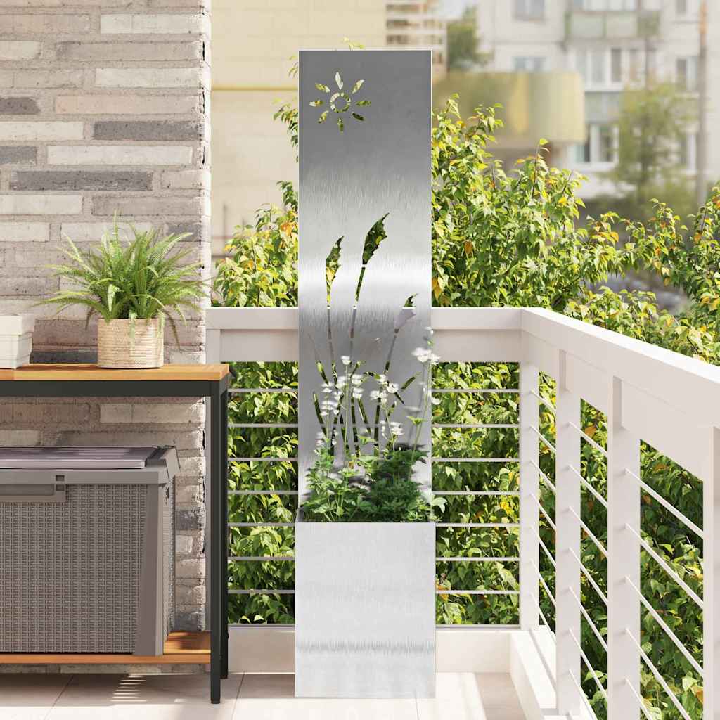 Garden Privacy Screen Silver 32 x 32 x 150 cm Galvanised steel