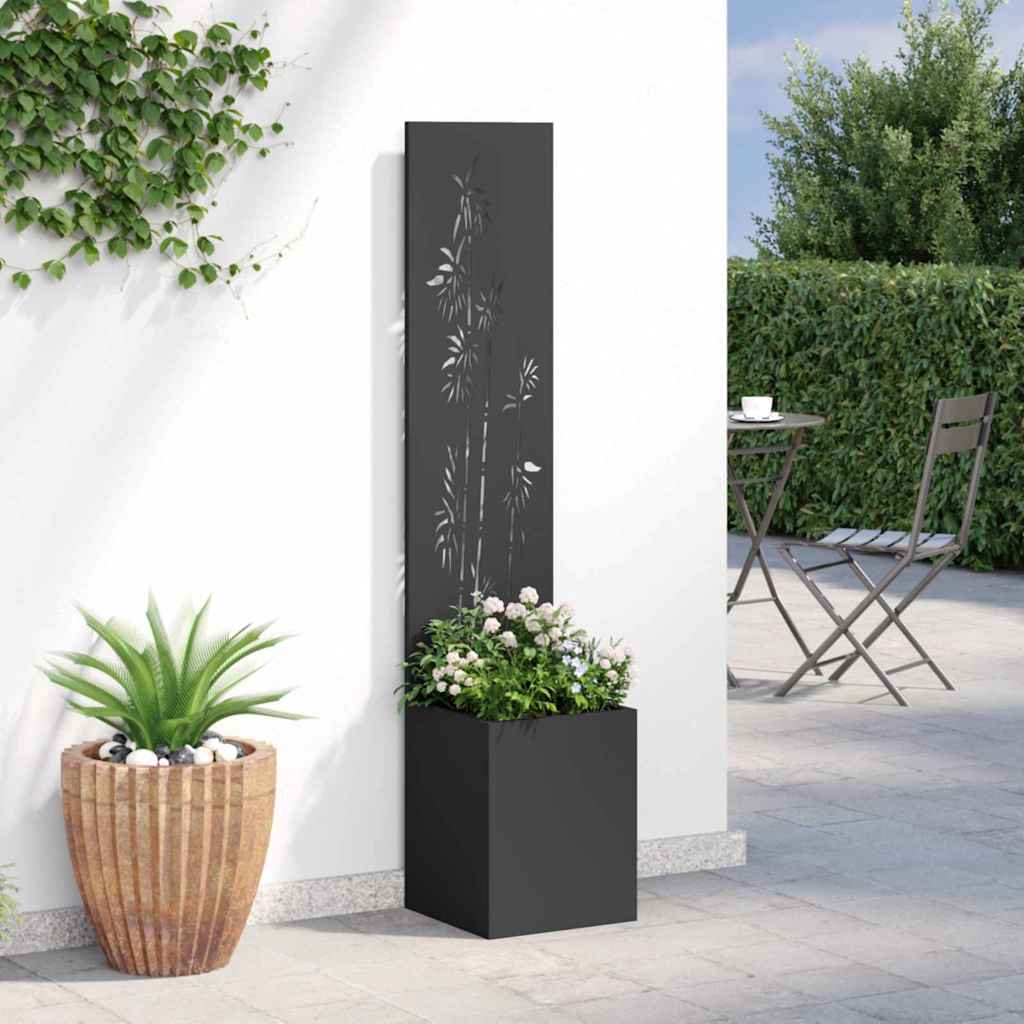 Garden Privacy Screen Black 32 x 32 x 150 cm Cold-rolled steel
