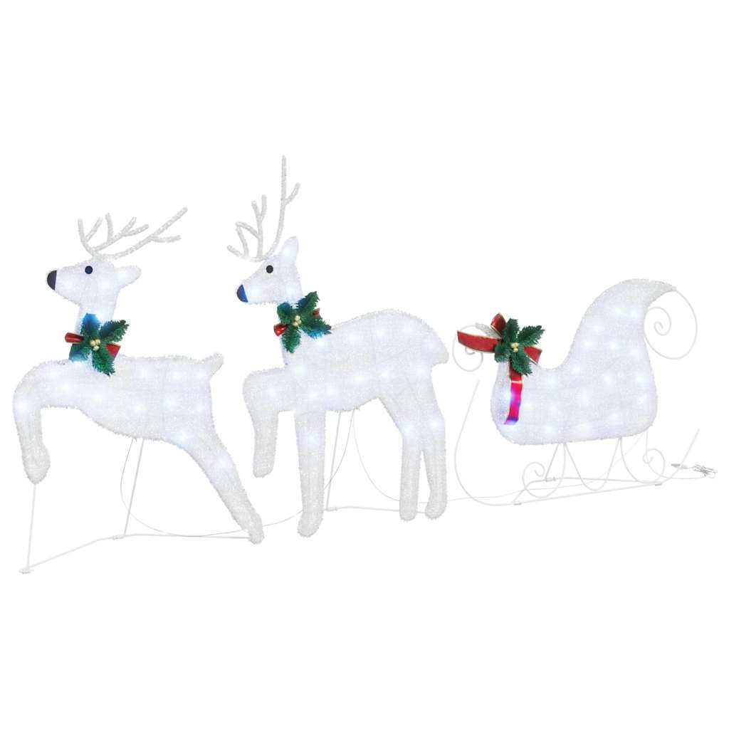 LED Reindeers 3 pcs Cold White 43 x 18 x 66 cm Fabric