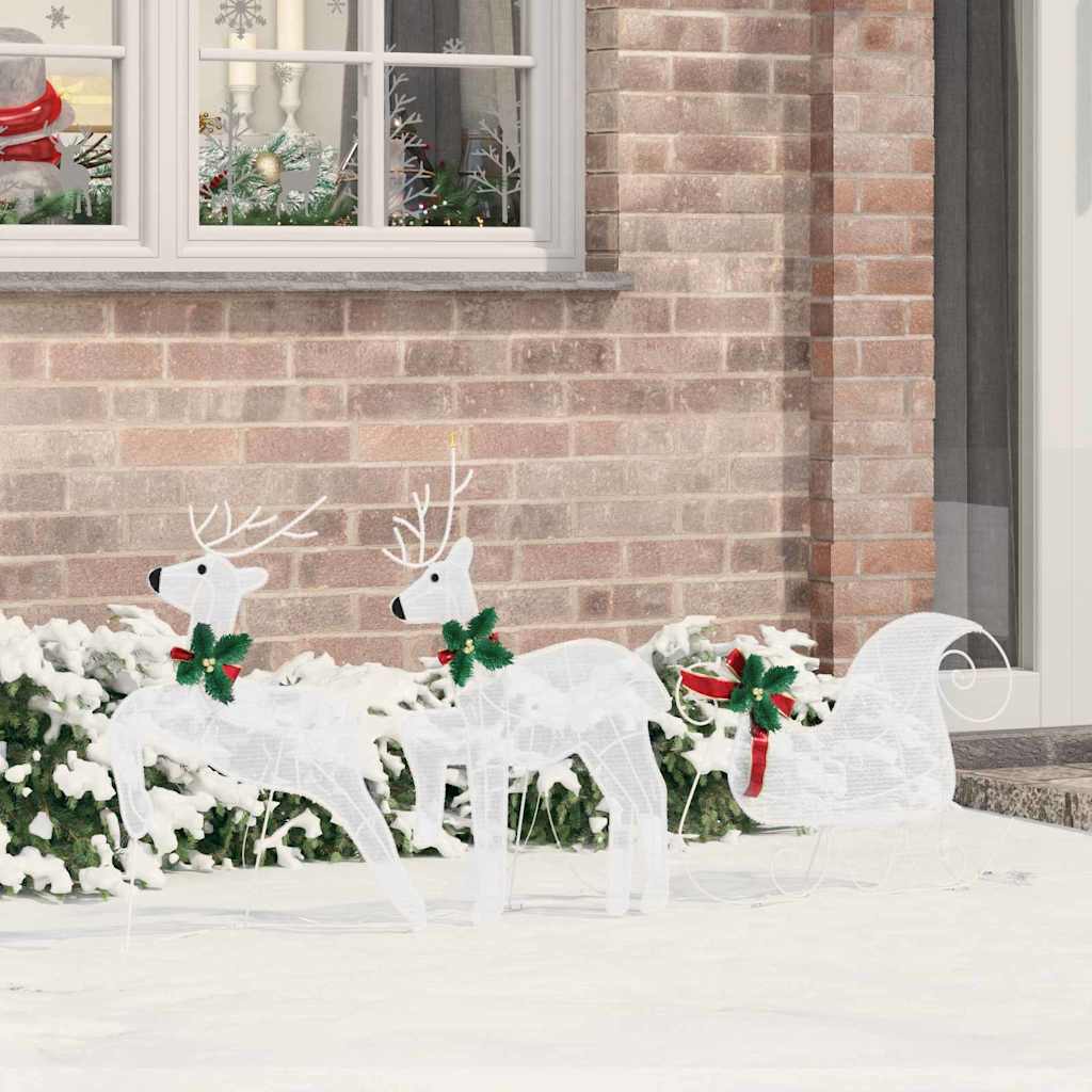 LED Reindeers 3 pcs Cold White 43 x 18 x 66 cm Fabric