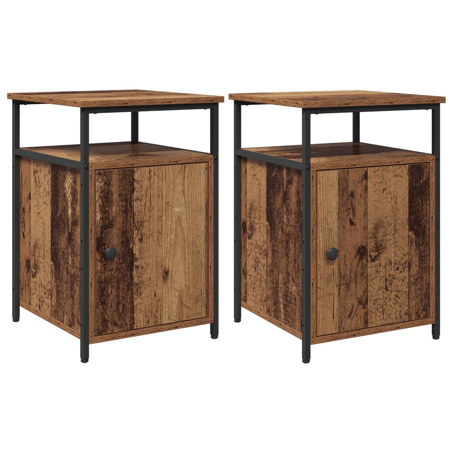 Bedside Cabinet 2 pcs Old wood Engineered Wood