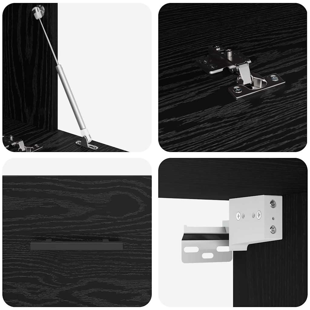 Wall Cabinet 80 x 36.5 x 35 cm Engineered Wood Black oak