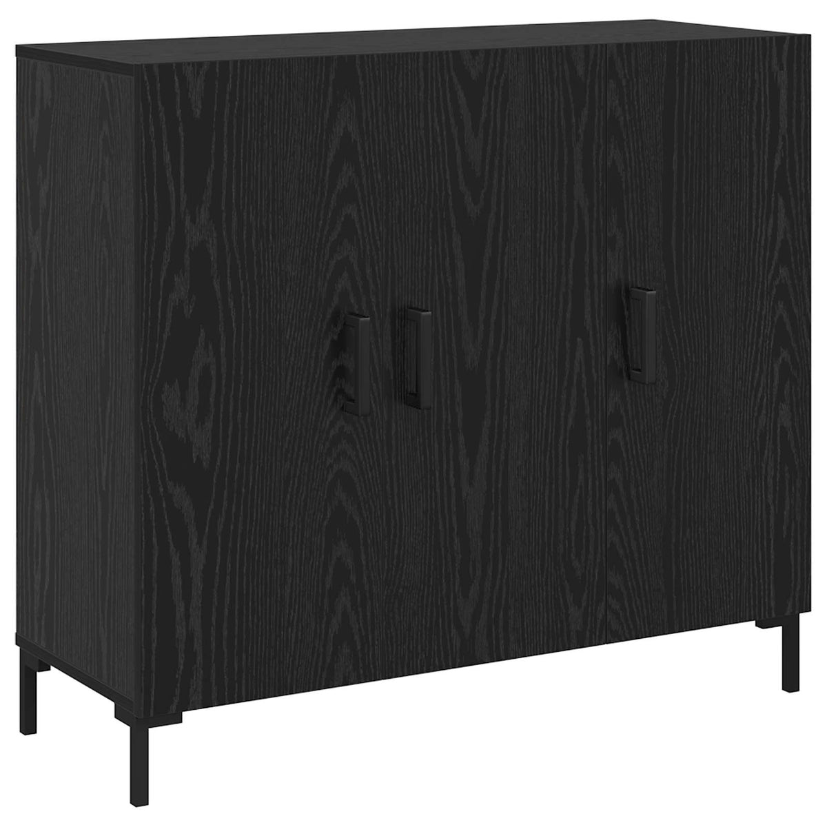 Sideboard Black Oak 90 x 34 x 80 cm Engineered Wood