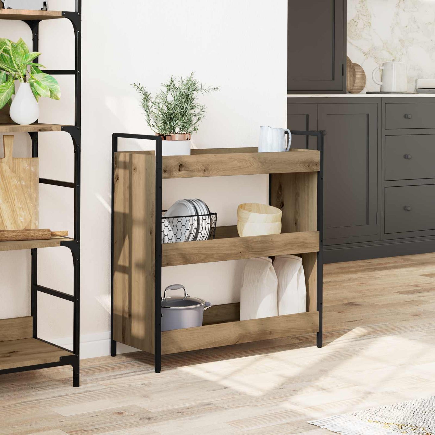 Kitchen Trolley Artisan Oak 70 x 30 x 82 cm Engineered Wood
