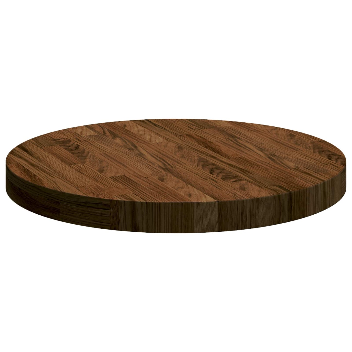 Table Top Ø 50 x 4 cm Round Solid Oak Wood Dark Brown