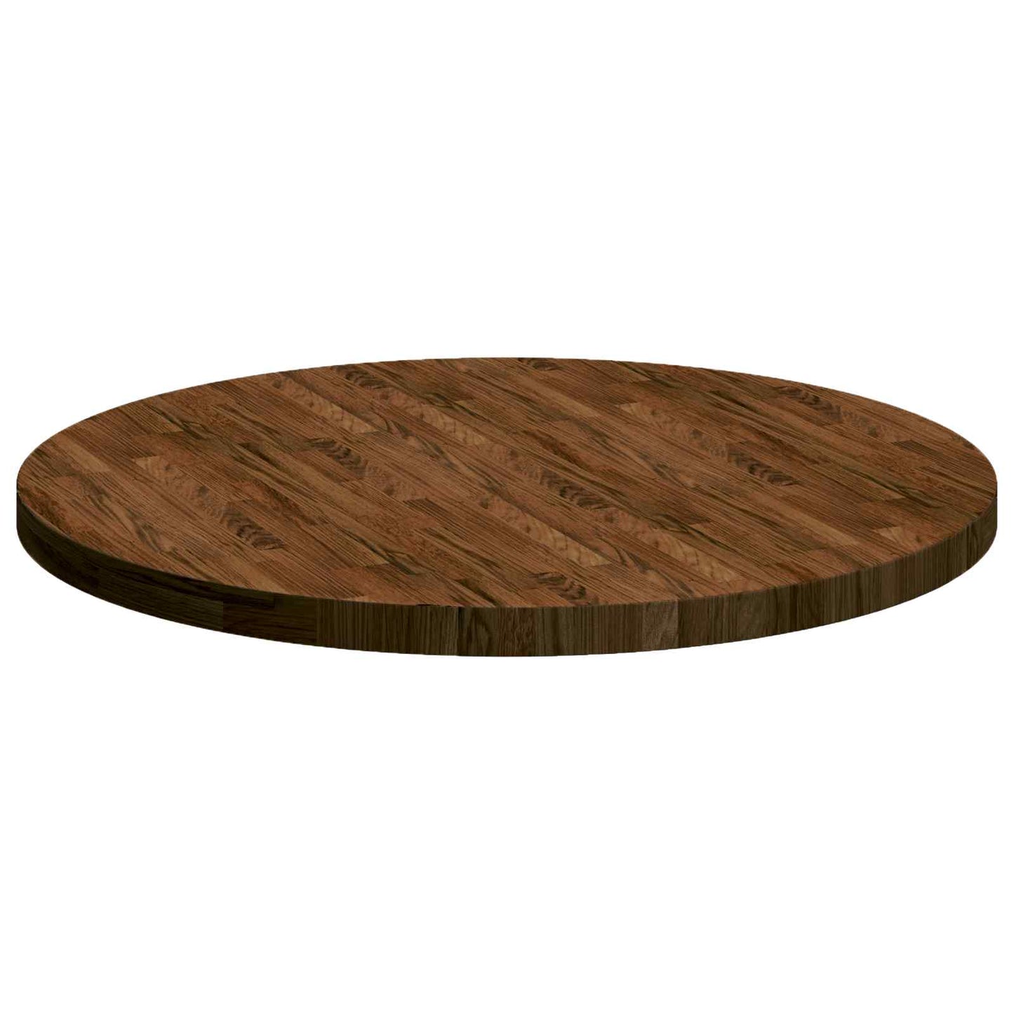 Table Top Ø 90 x 4 cm Round Solid Oak Wood Dark Brown