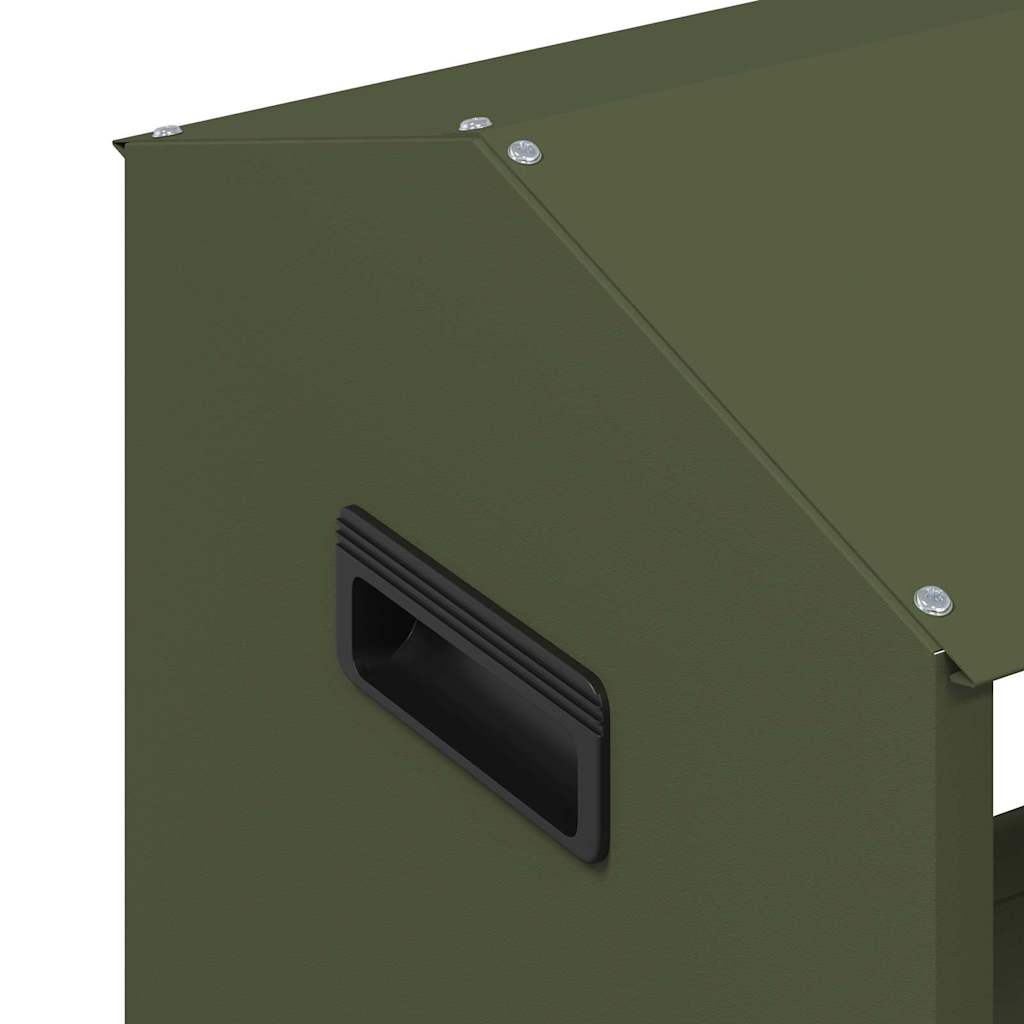 Livestock Feeding Trough Olive Green 79 x 35 x 62 cm 15 kg