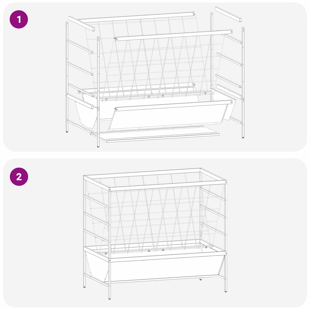 Livestock Feeder Black 100 x 60 x 90 cm 15 kg Cold-Rolled Steel