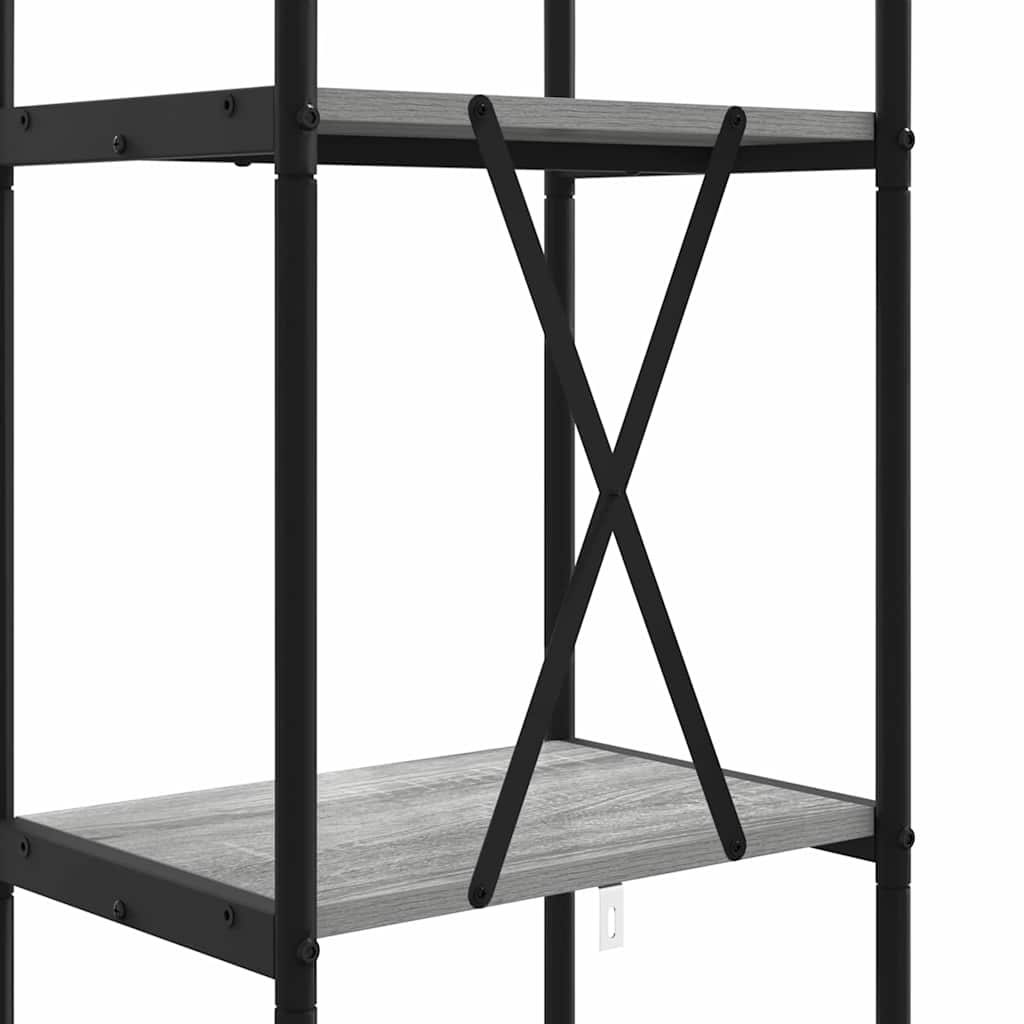 Bookshelf 5-Tier 40 x 30 x 183 cm Engineered wood Grey Sonoma