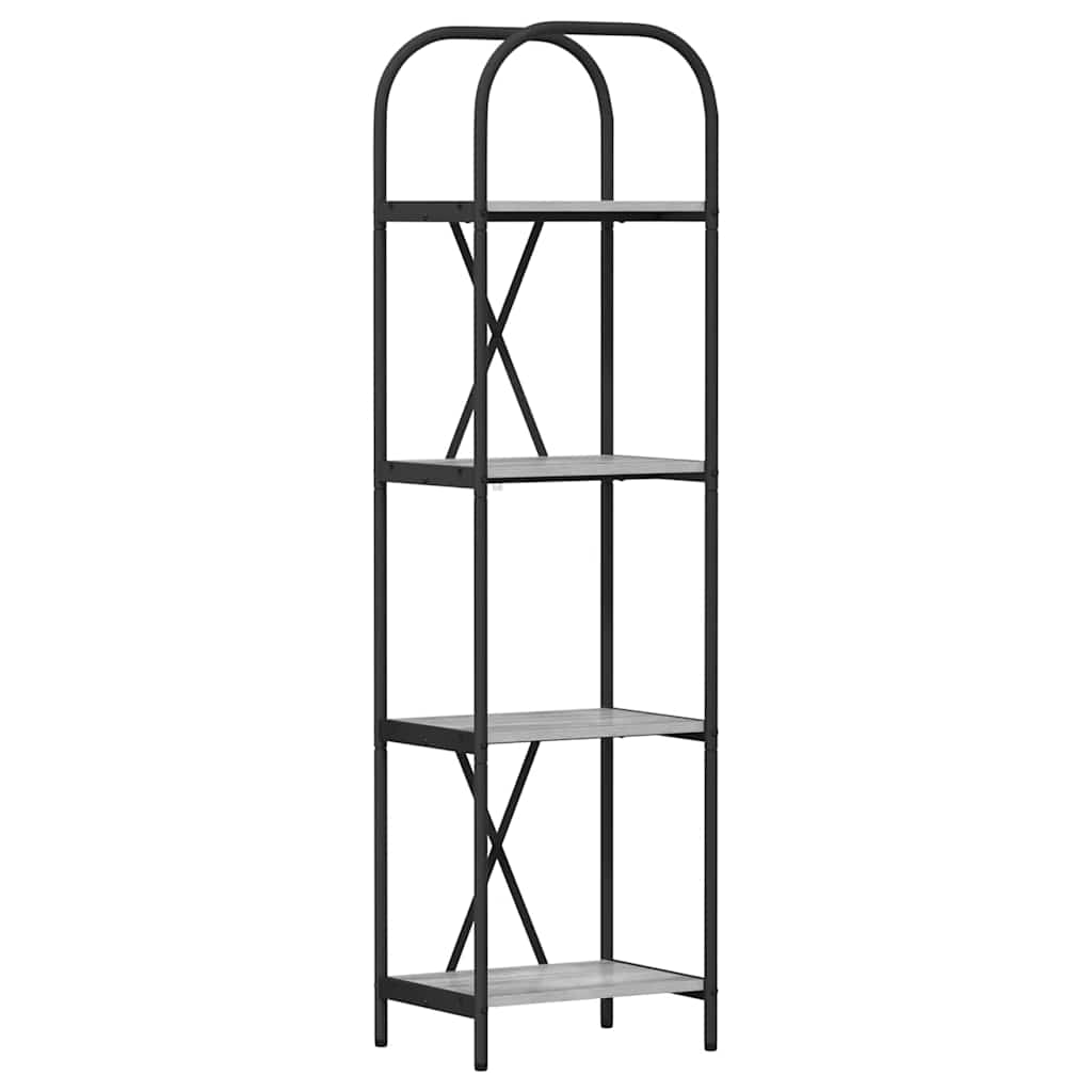 Bookshelf 4-Tier 40 x 30 x 146 cm Engineered wood Grey Sonoma