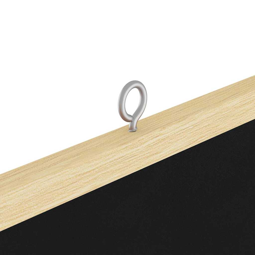 Bulletin Board Folding Black 100 x 100 x 1.4 cm Solid pine wood