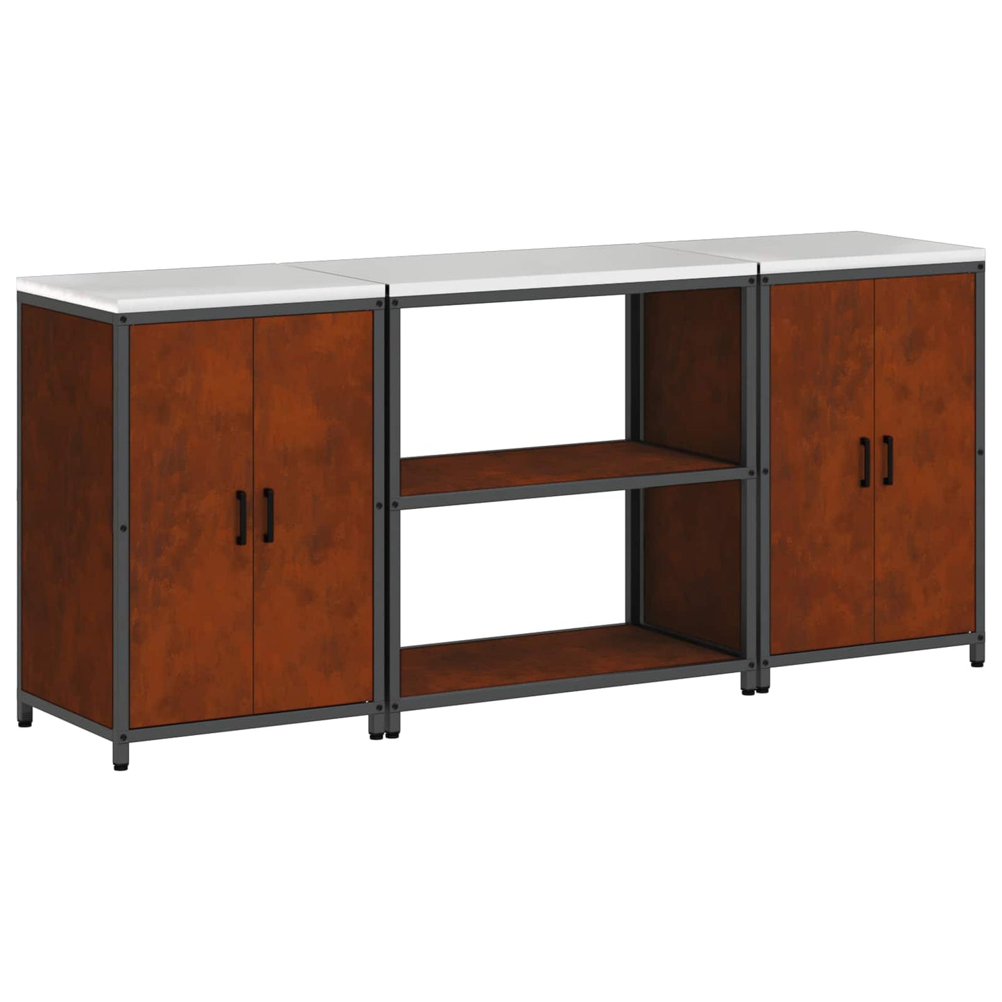 Kitchen Storage Set HATTEM 3 pcs Rusty Steel