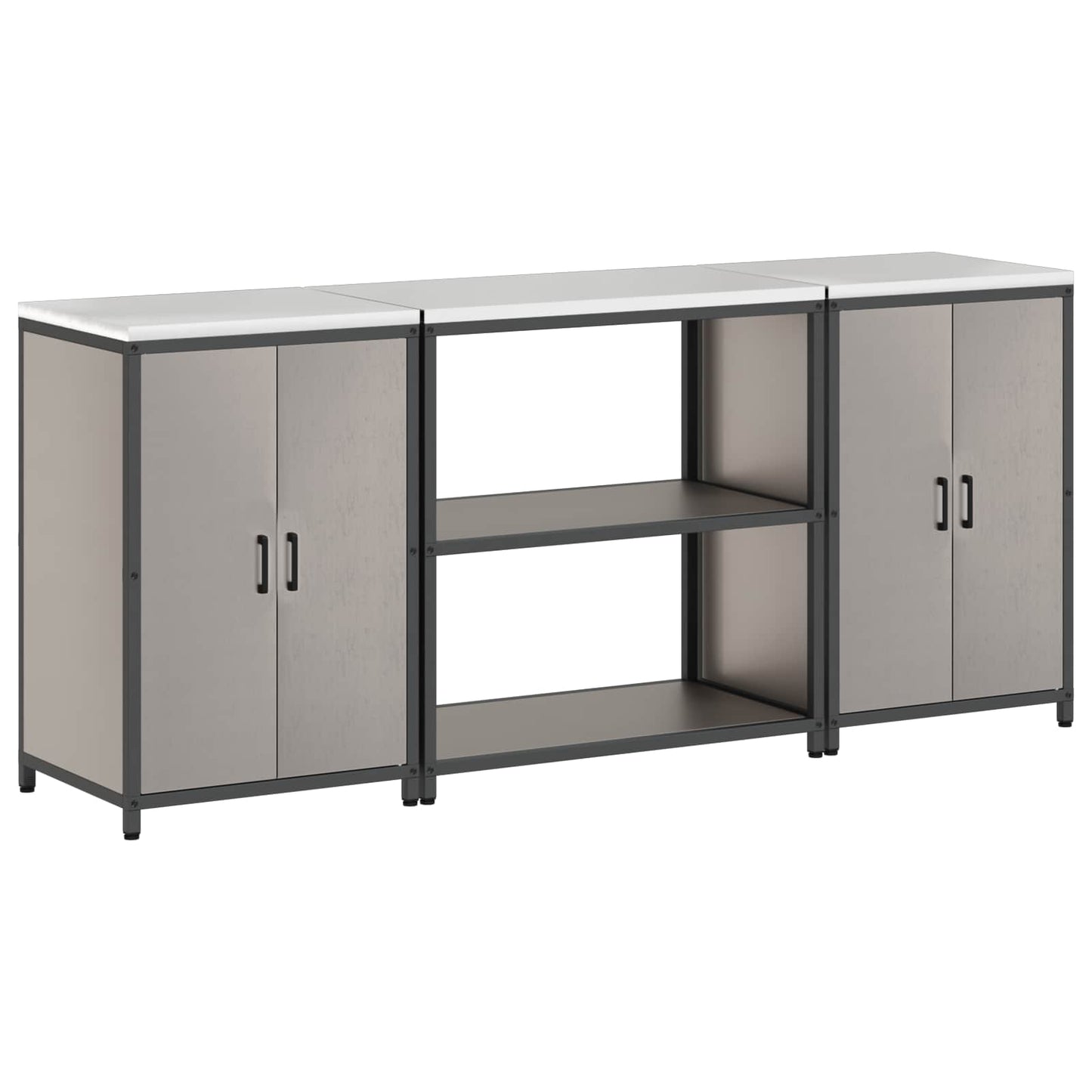 Kitchen Storage Set HATTEM 3 pcs Rusty Steel