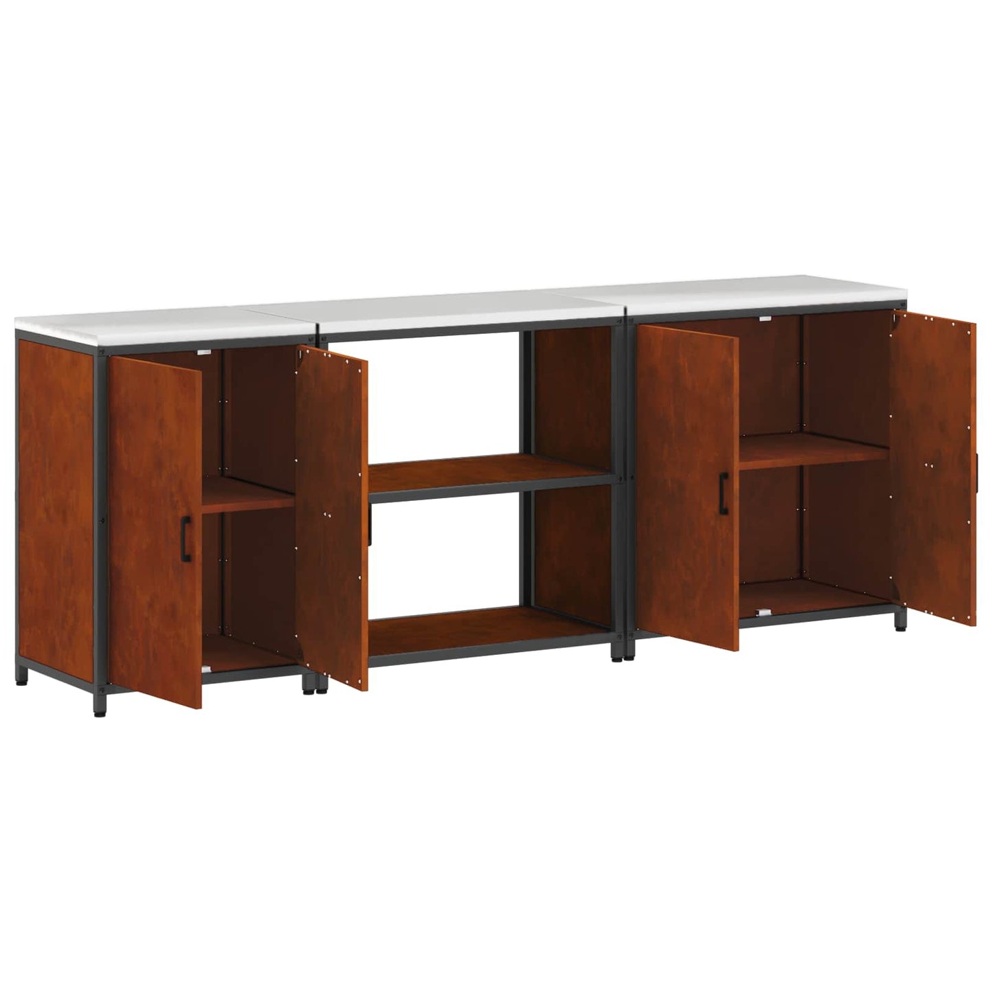 Kitchen Storage Set HATTEM 3 pcs Rusty Steel