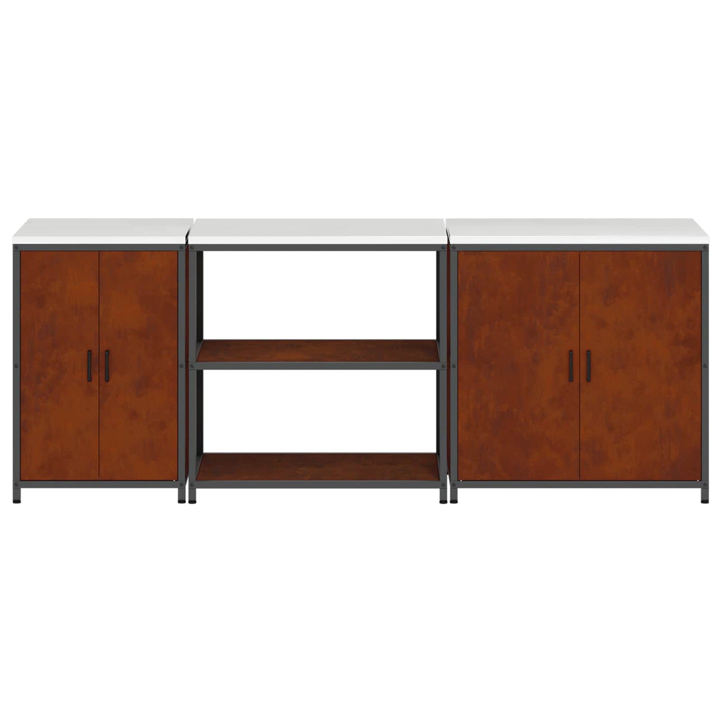 Kitchen Storage Set HATTEM 3 pcs Rusty Steel