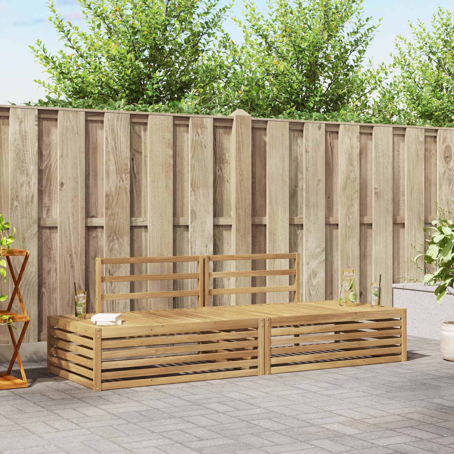 2 pcs Outdoor Sofa Set White
