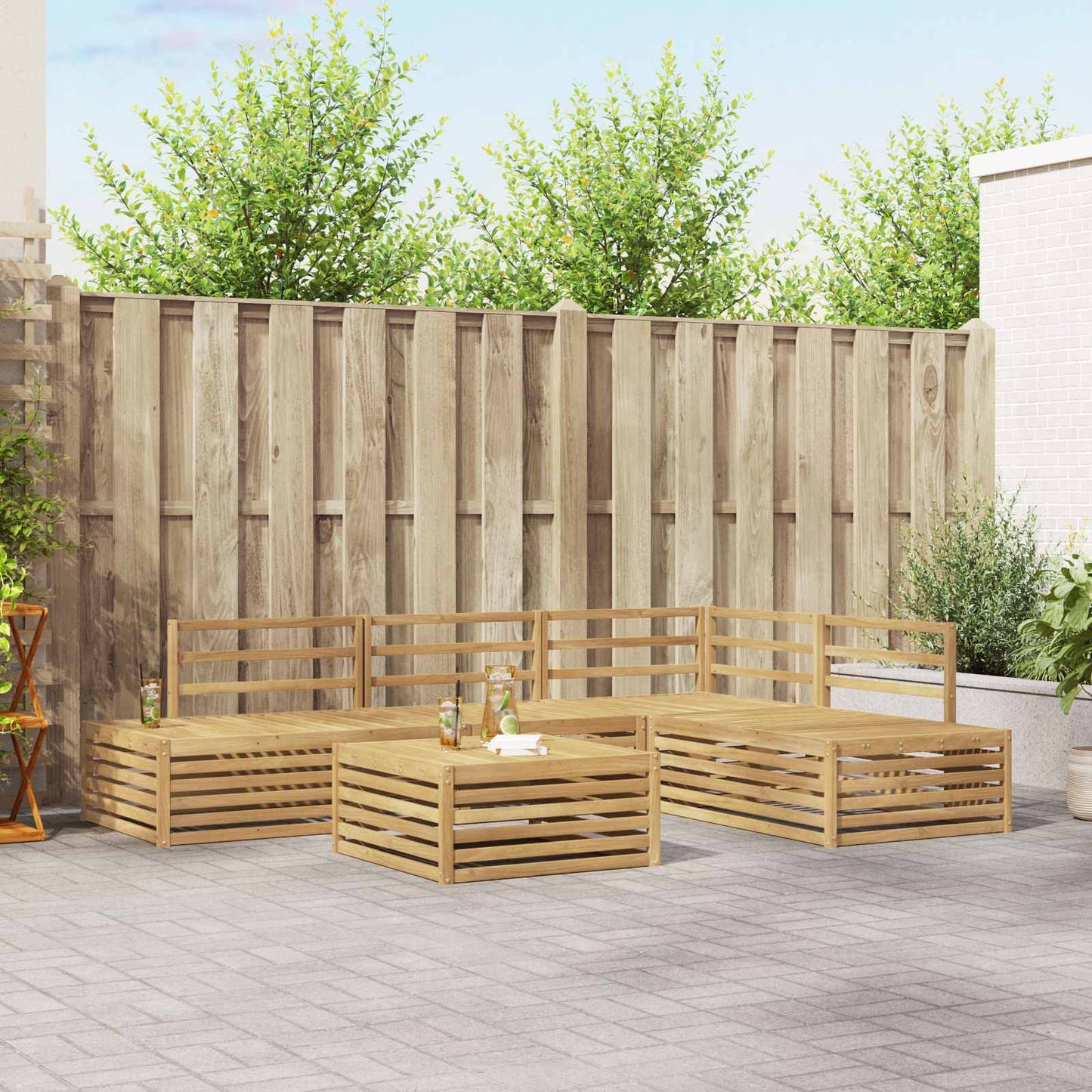 6 pcs Outdoor Sofa Set White