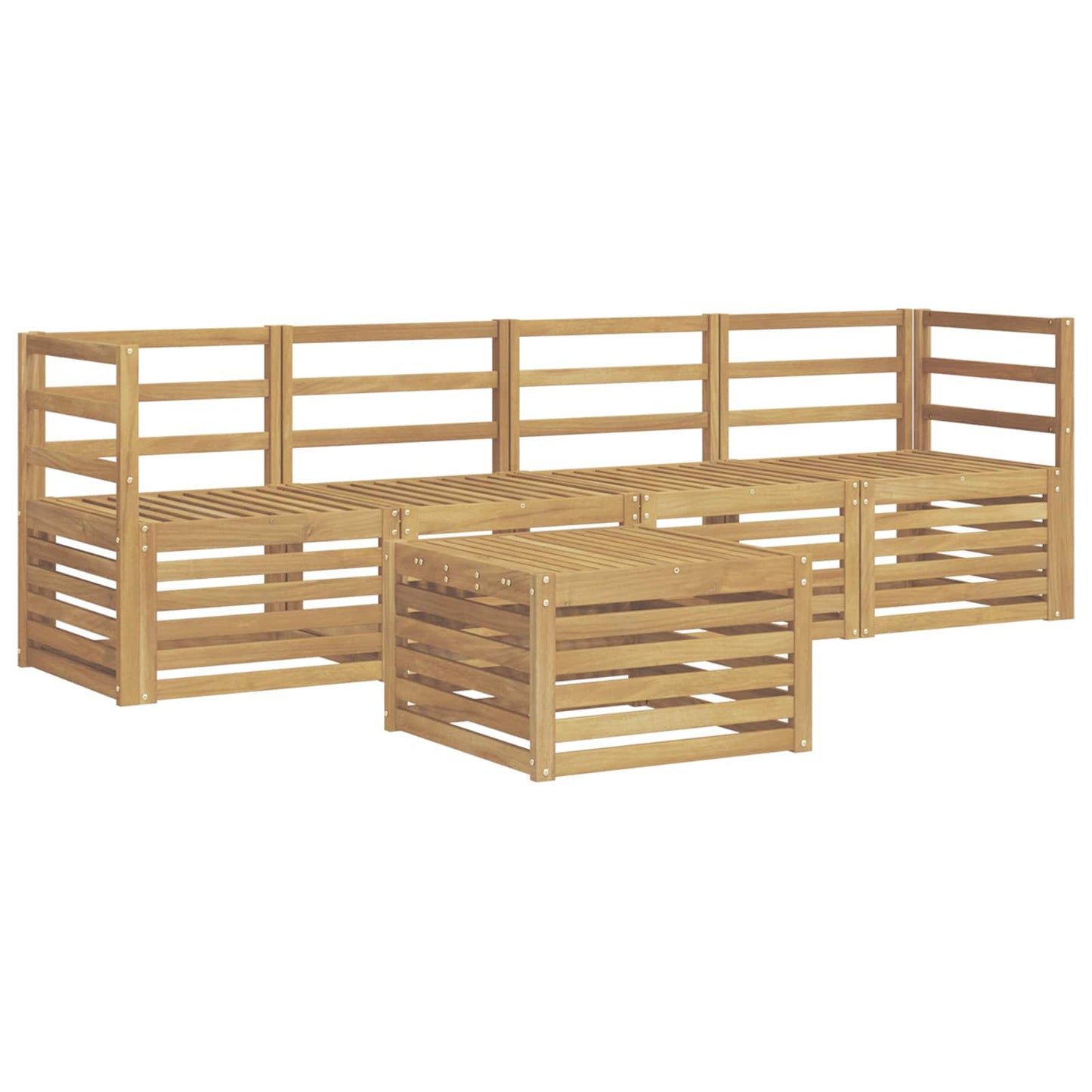 Outdoor Sofa Set 5 pcs White Solid Acacia Wood