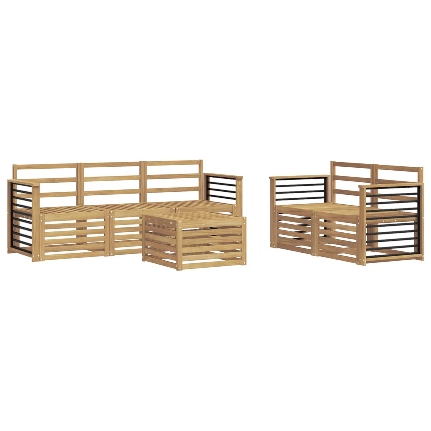 Outdoor Sofa Set 6 pcs White Solid Acacia Wood