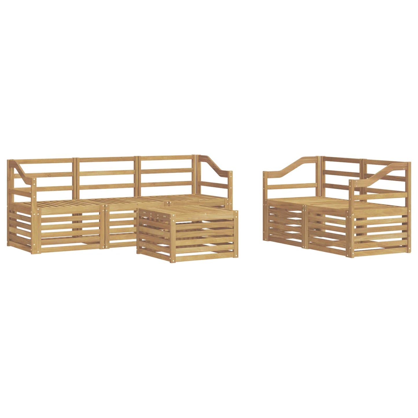 Outdoor Sofa Set 6 pcs White Solid Acacia Wood