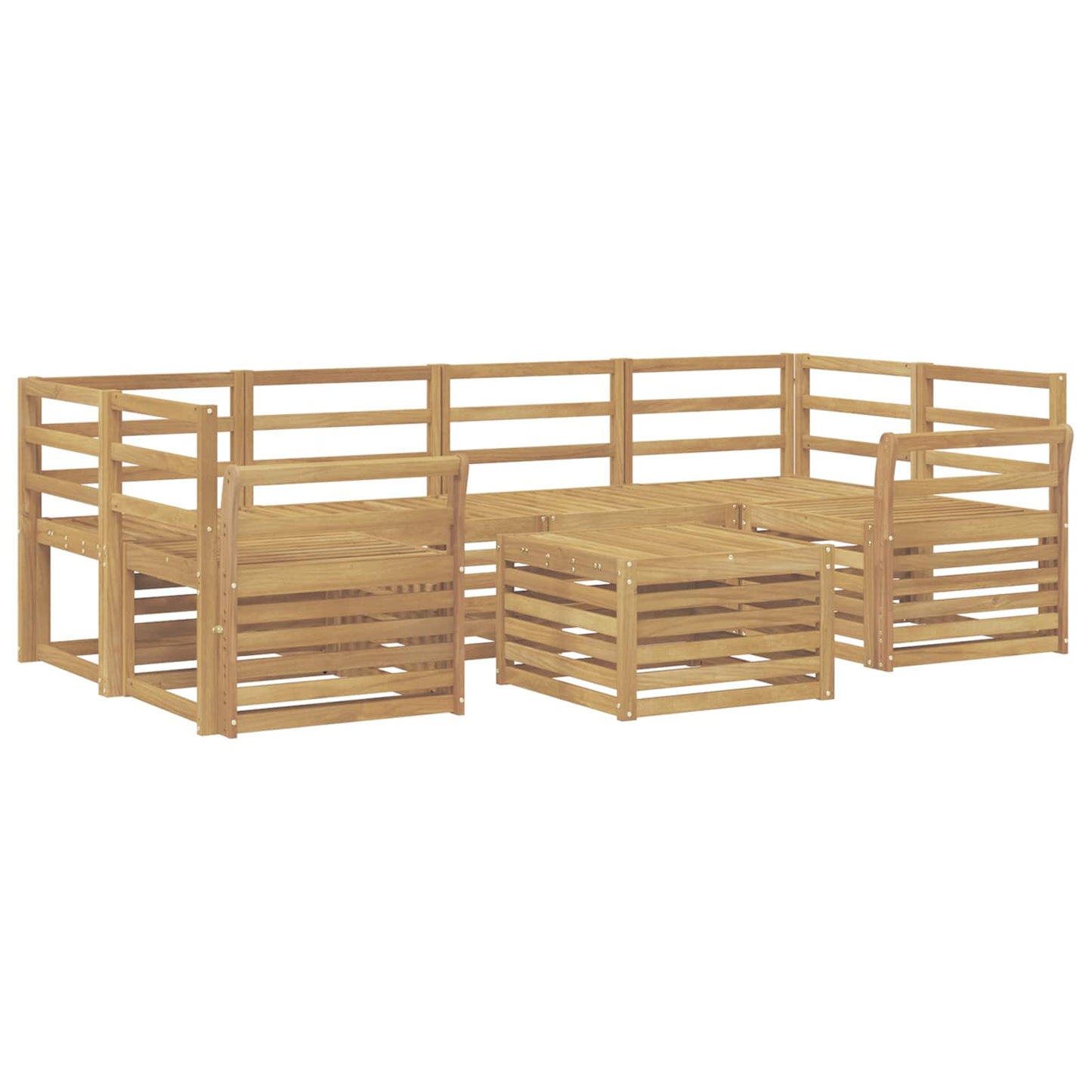 Outdoor Sofa Set 7 pcs White Solid Acacia Wood