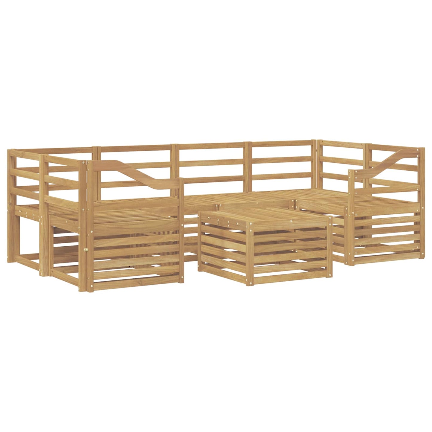 Outdoor Sofa Set 7 pcs White Solid Acacia Wood