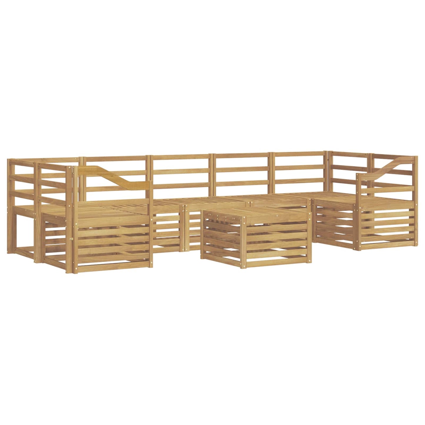 Outdoor Sofa Set 8 pcs White Solid Acacia Wood