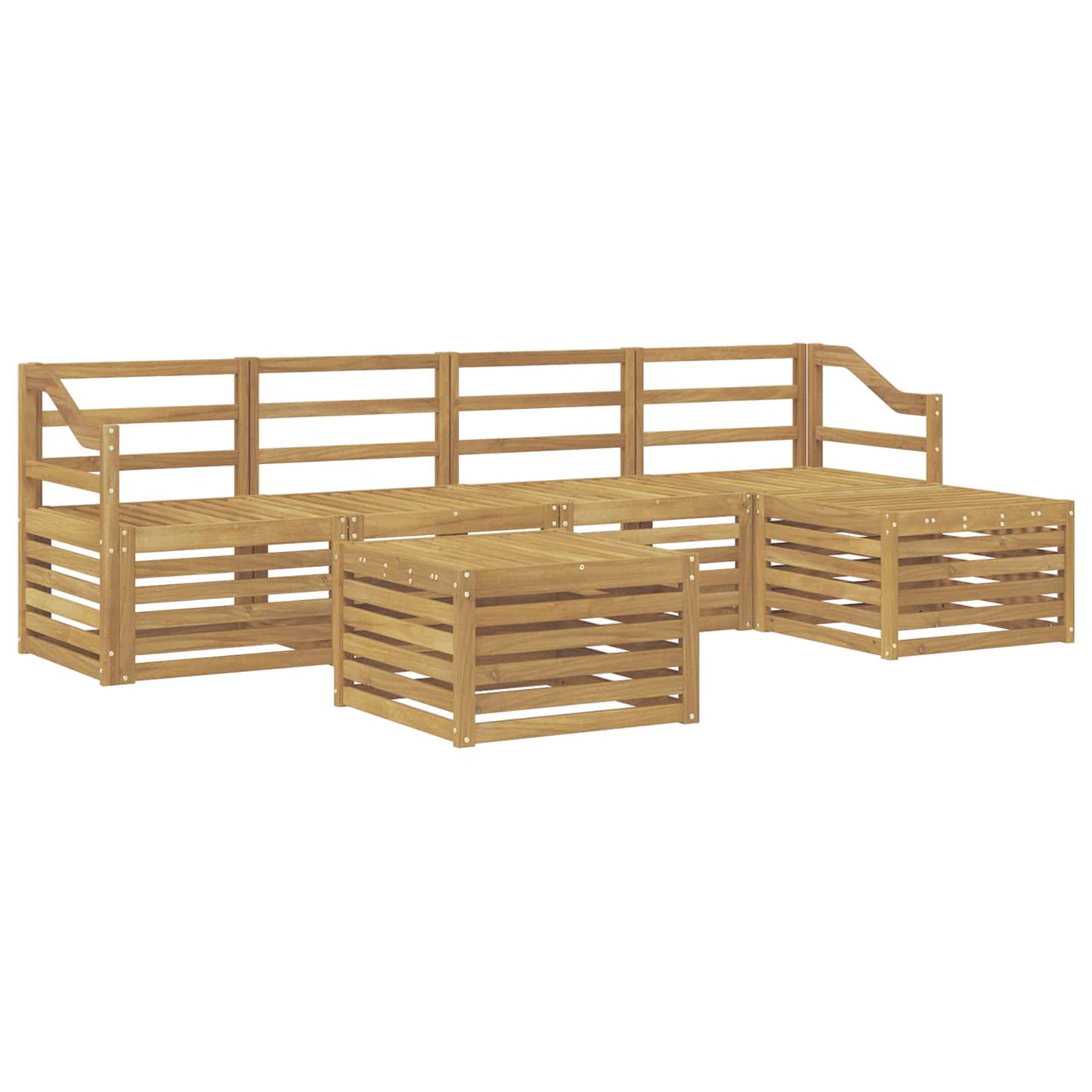 Outdoor Sofa Set 6 pcs White Solid Acacia Wood