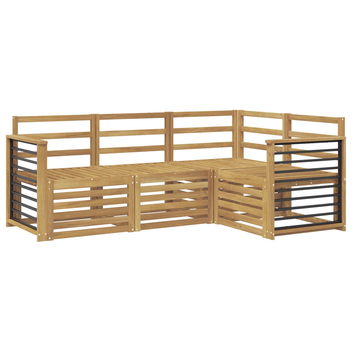 Outdoor Sofa Set 4 pcs White Solid Acacia Wood