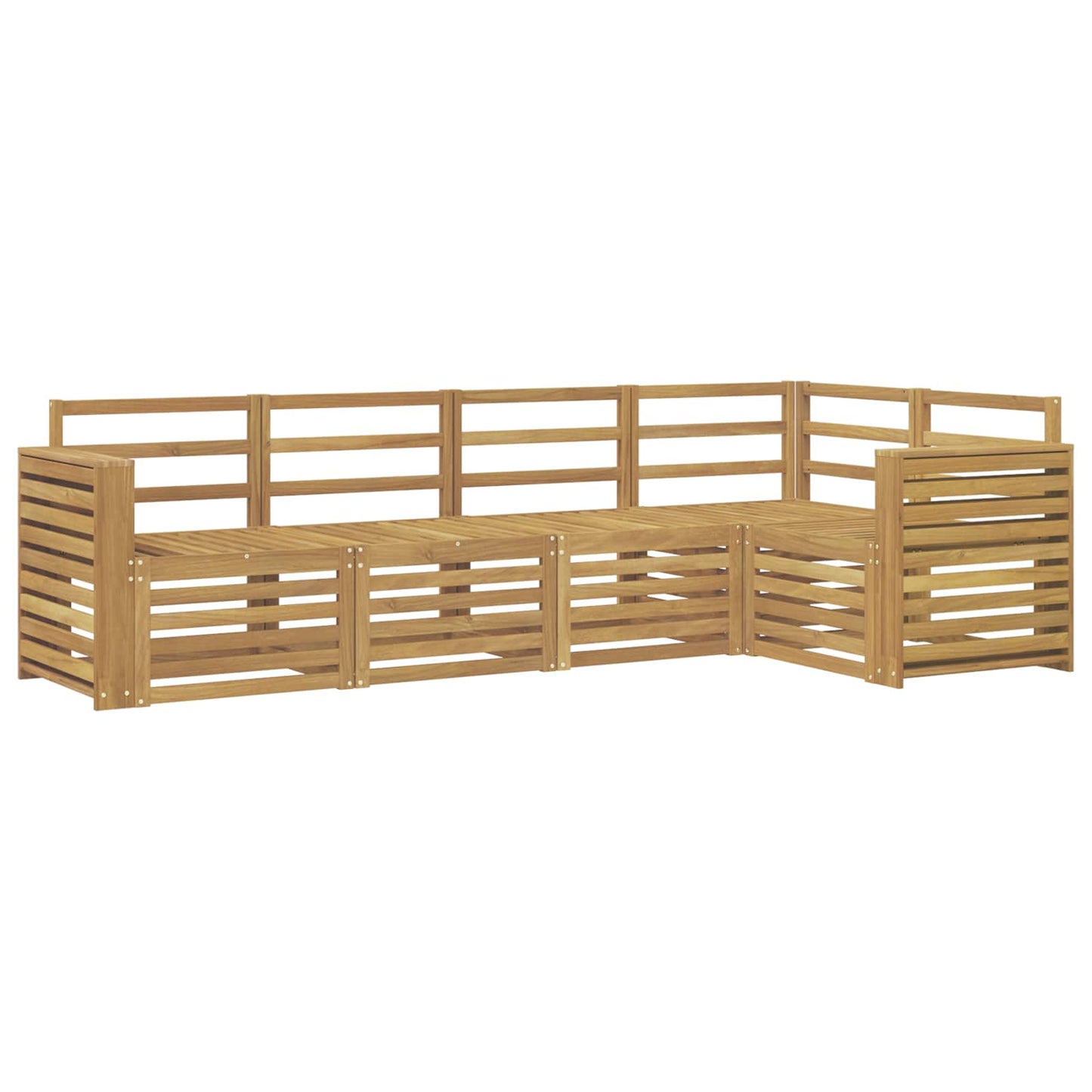 Outdoor Sofa Set 5 pcs White Solid Acacia Wood