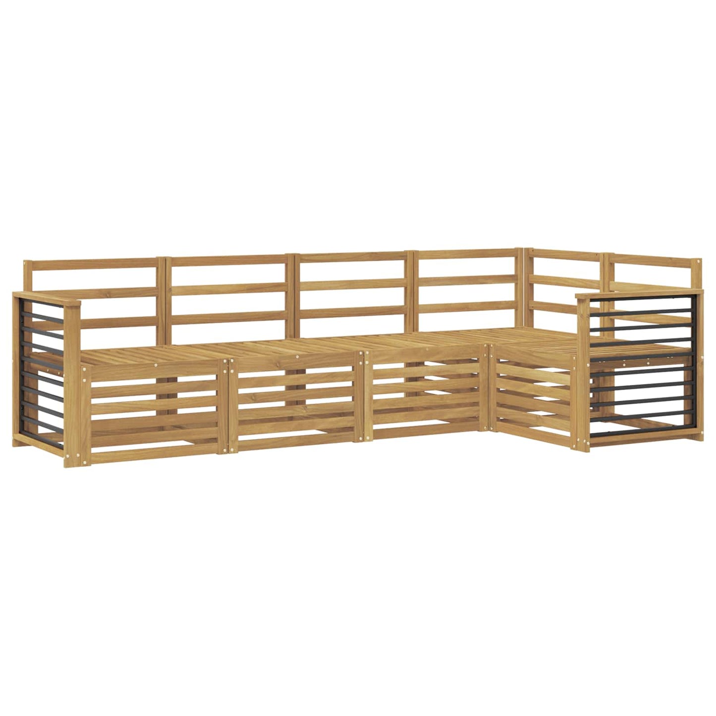Outdoor Sofa Set 5 pcs White Solid Acacia Wood