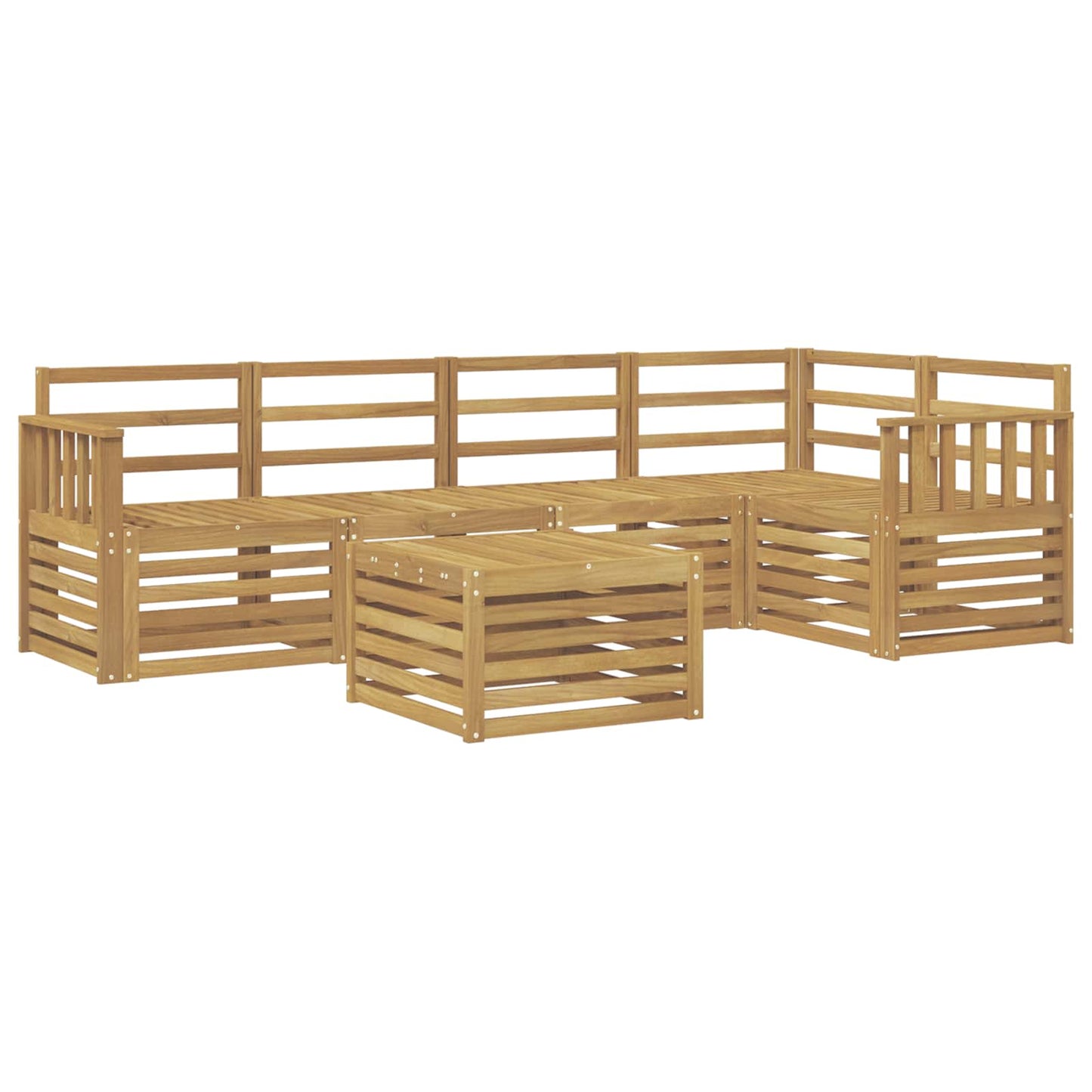 Outdoor Sofa Set 6 pcs White Solid Acacia Wood