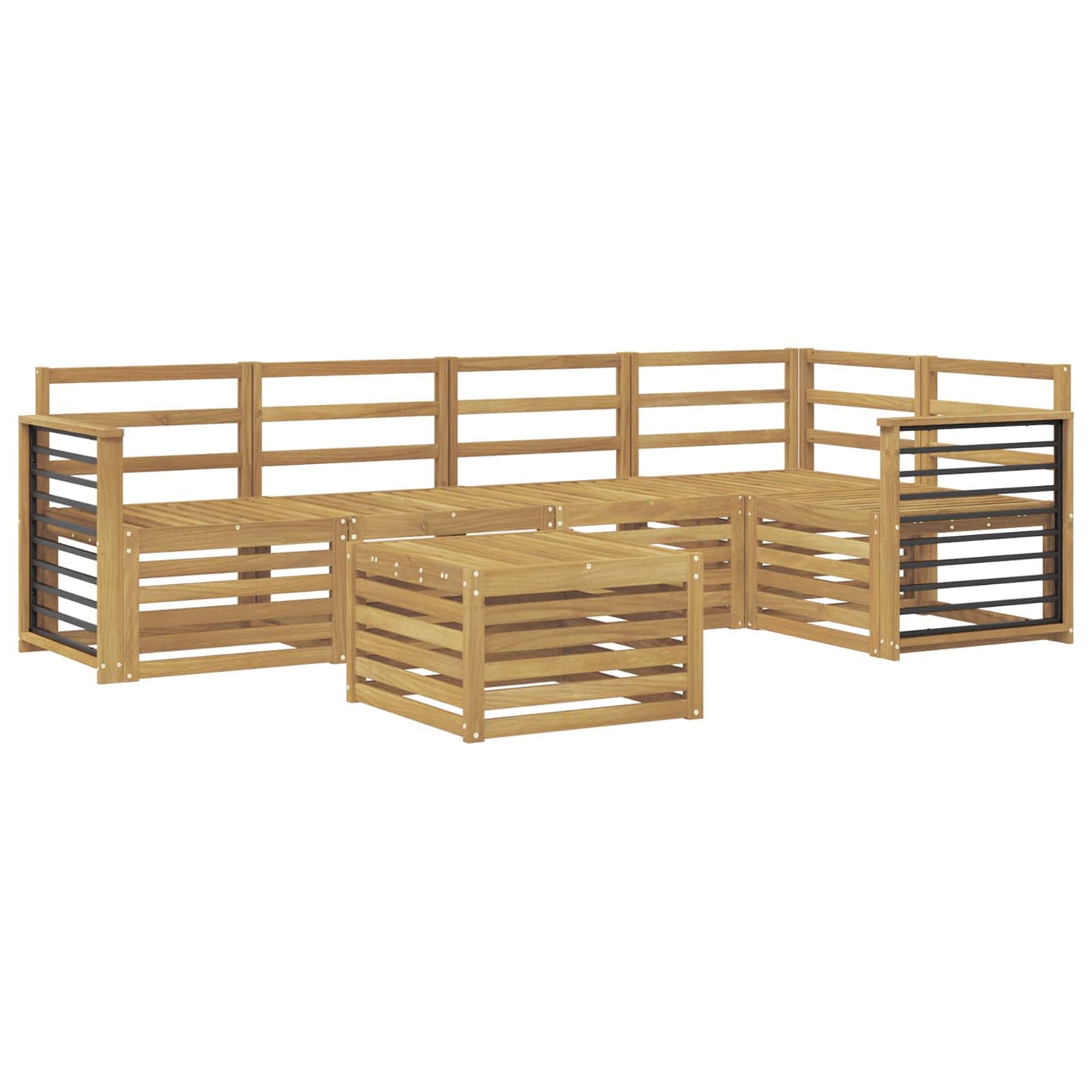 Outdoor Sofa Set 6 pcs White Solid Acacia Wood