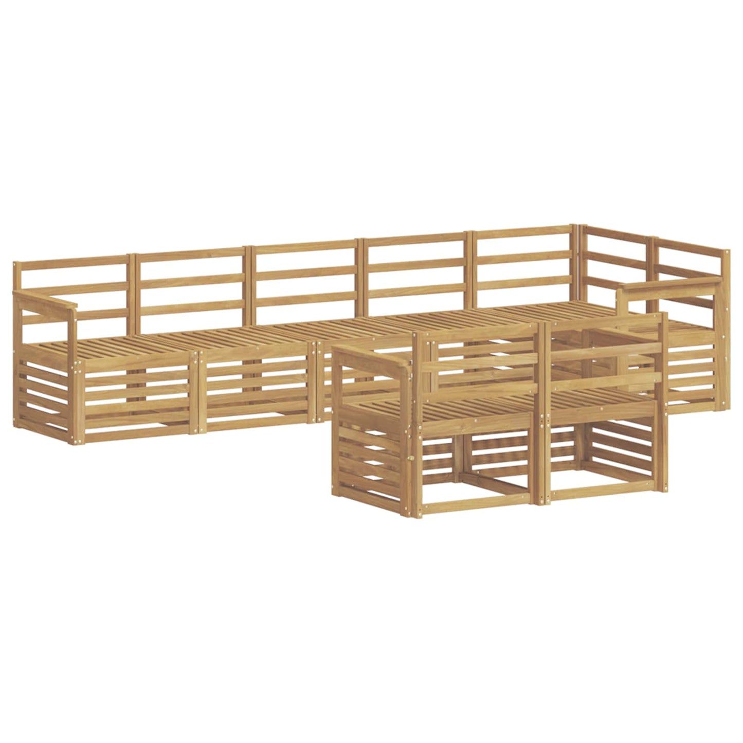 Outdoor Sofa Set 8 pcs White Solid Acacia Wood