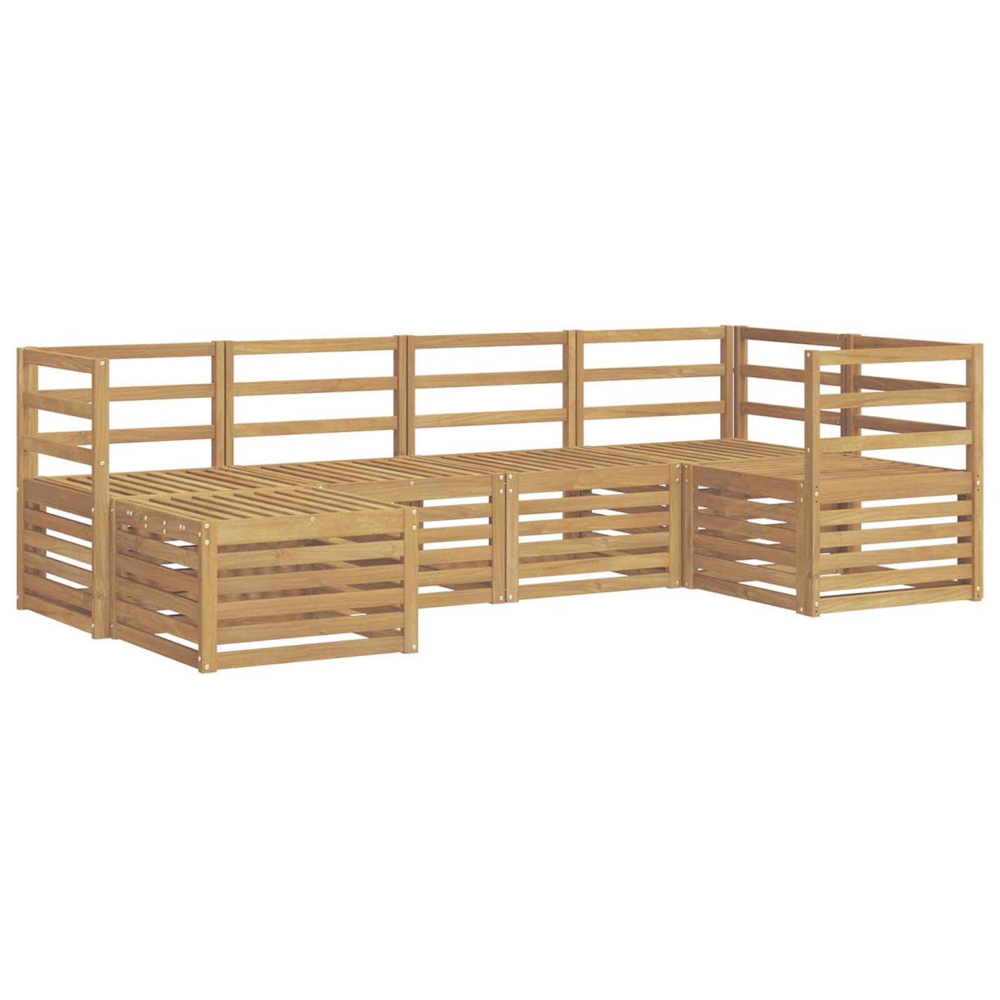 Outdoor Sofa Set 6 pcs White Polyester