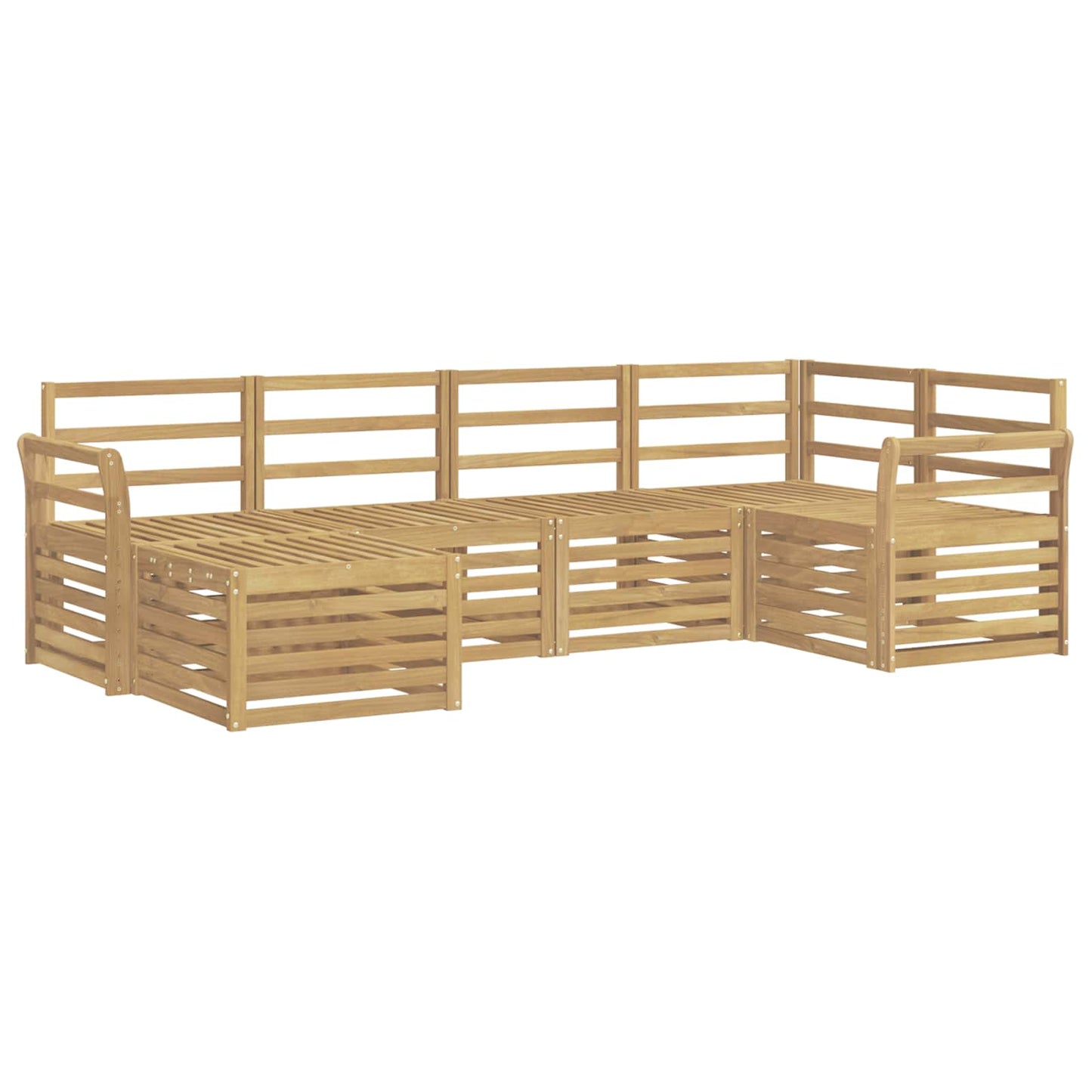 Outdoor Sofa Set 6 pcs White Polyester