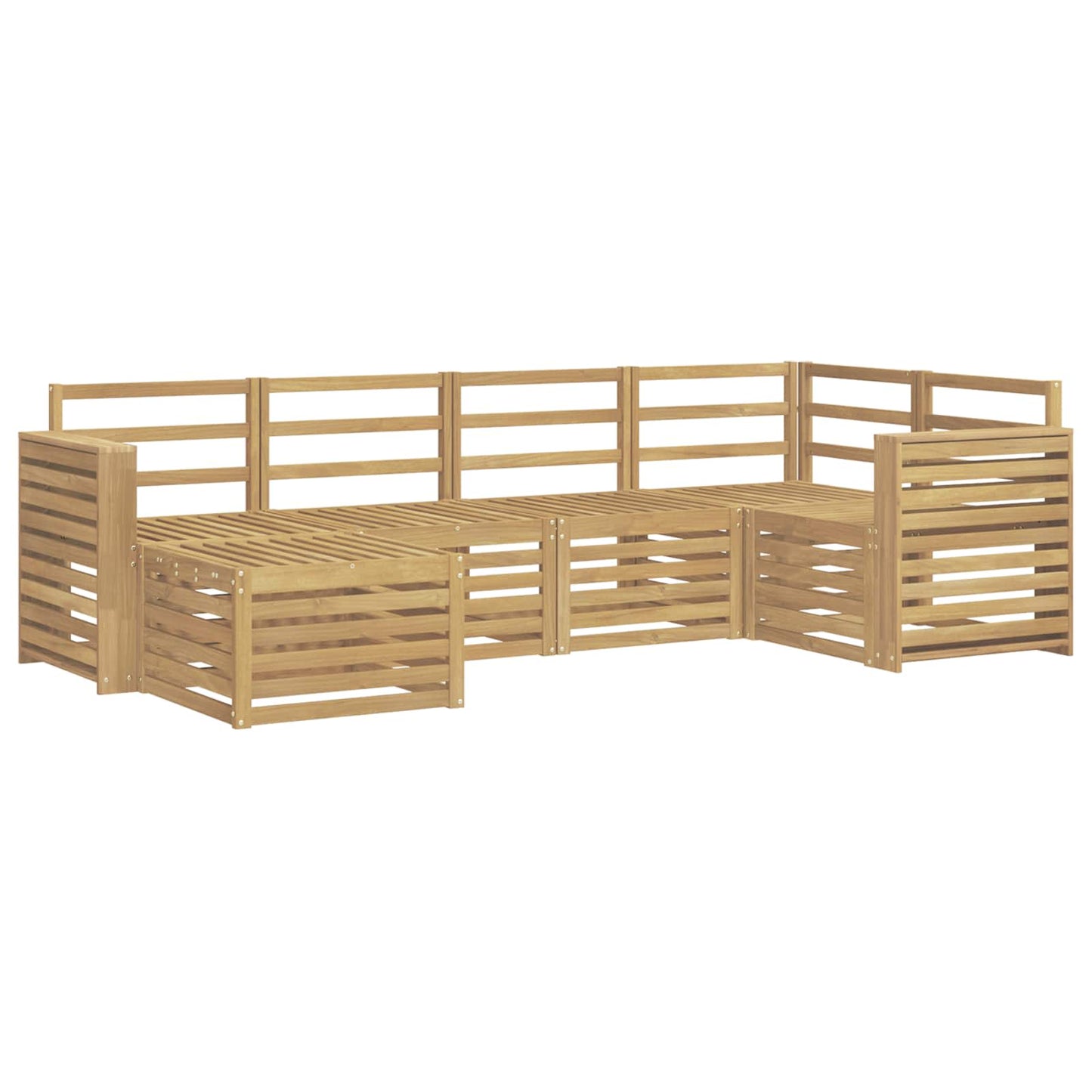 Outdoor Sofa Set 6 pcs White Polyester