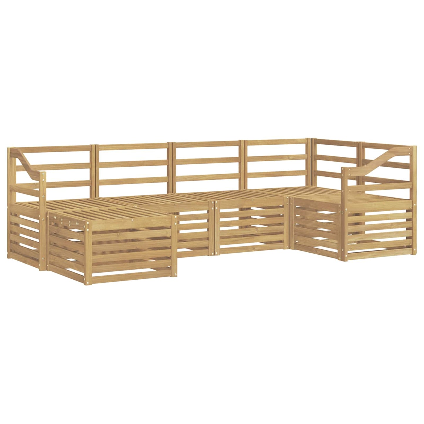 Outdoor Sofa Set 6 pcs White Polyester