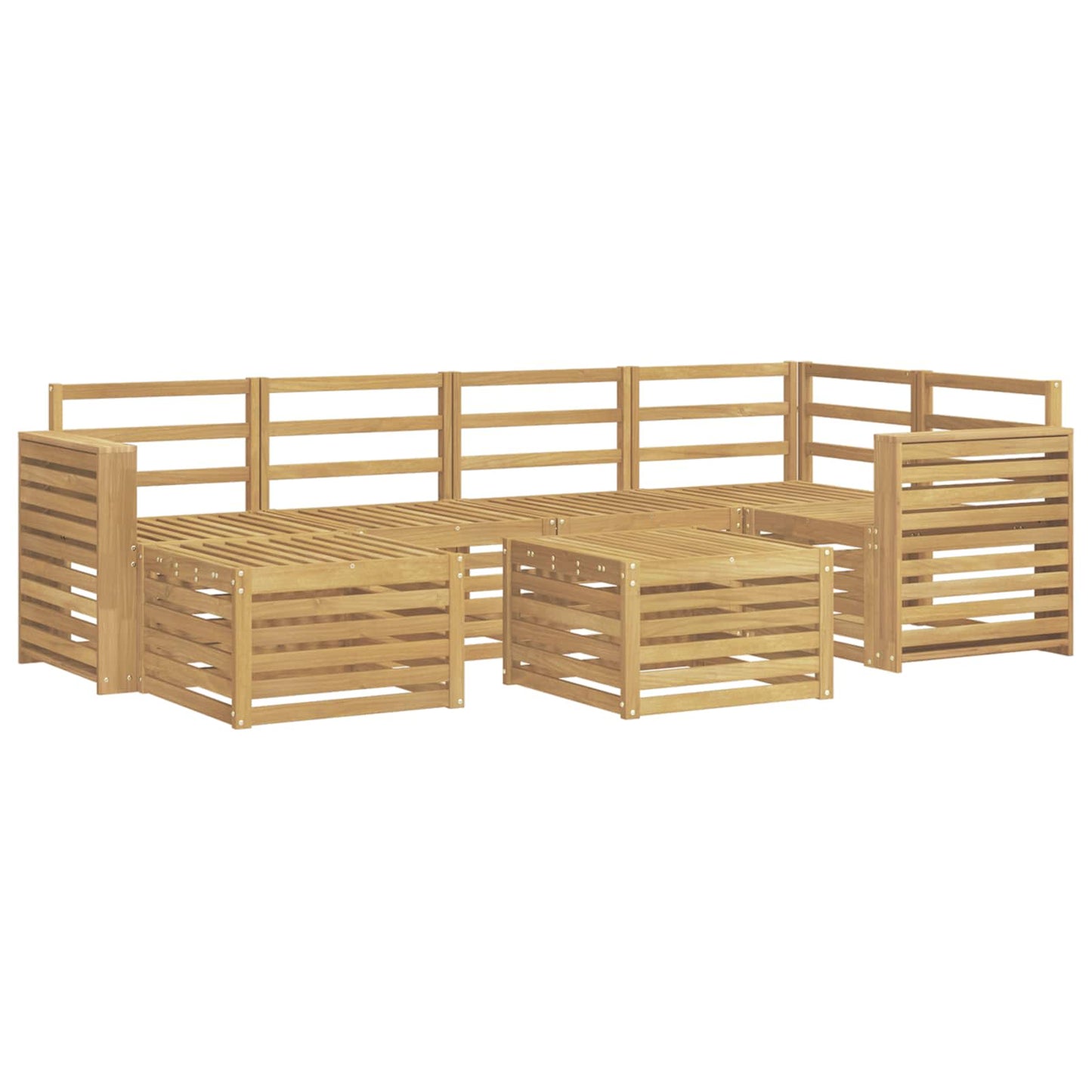 Outdoor Sofa Set 7 pcs White Polyester