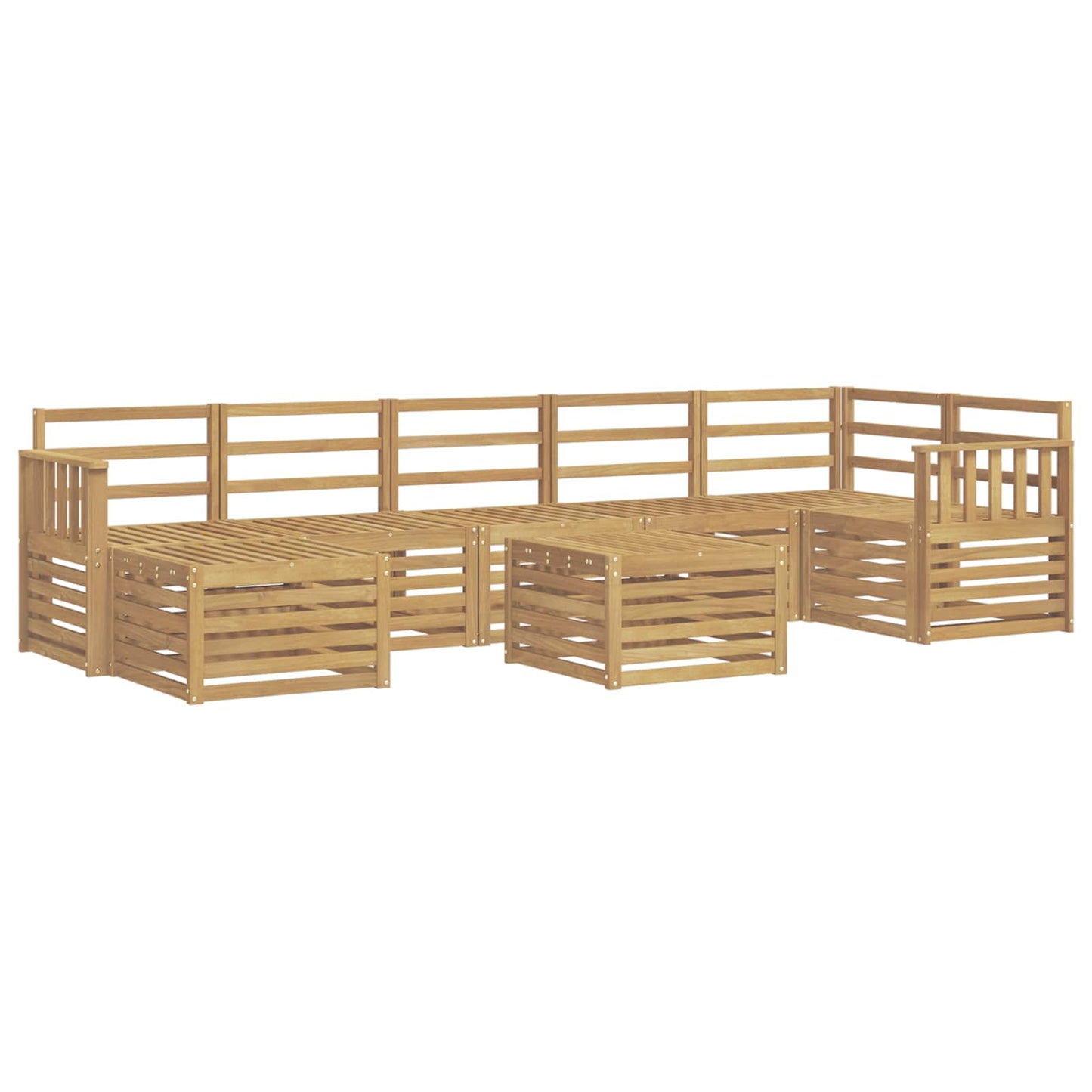 Outdoor Sofa Set 8 pcs White Solid Acacia Wood