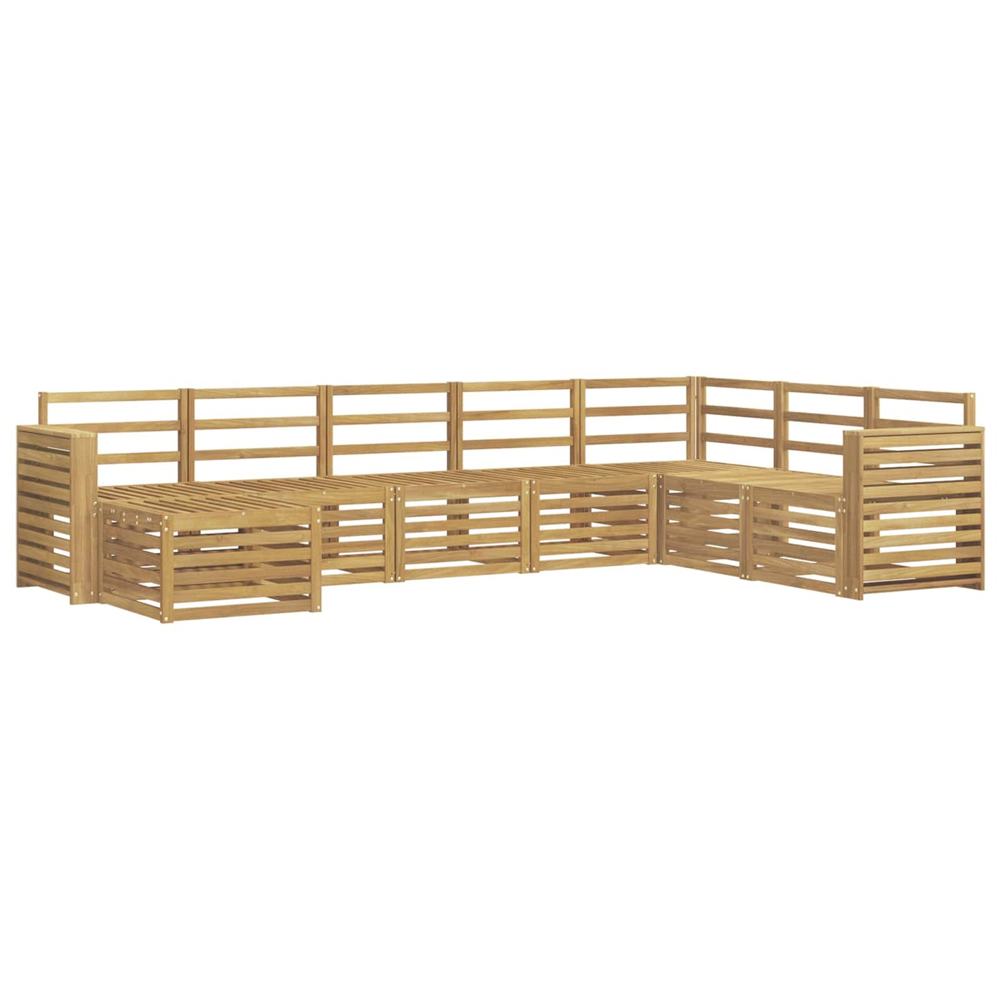 Outdoor Sofa Set 8 pcs White Solid Acacia Wood
