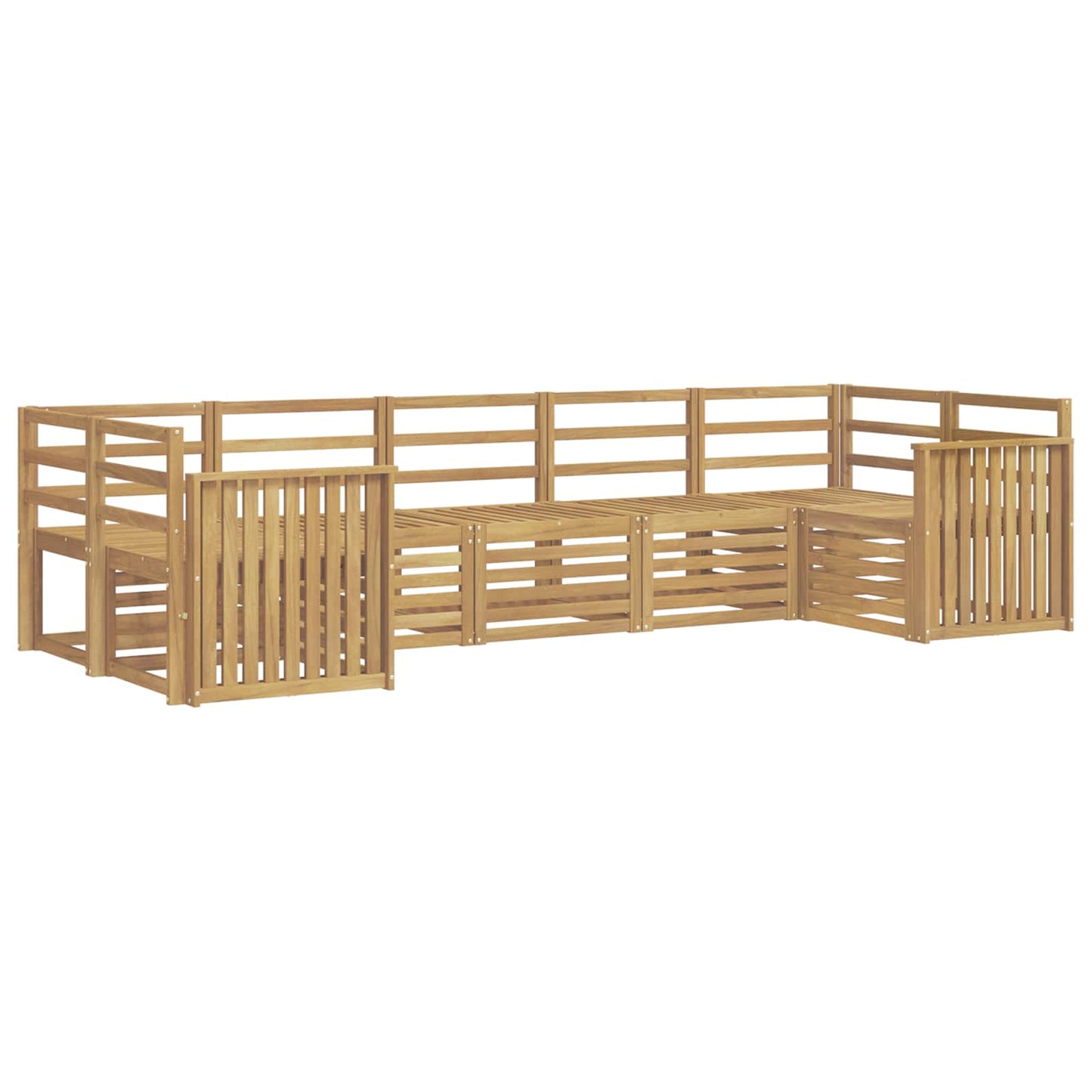 Outdoor Sofa Set 7 pcs White Solid Acacia Wood