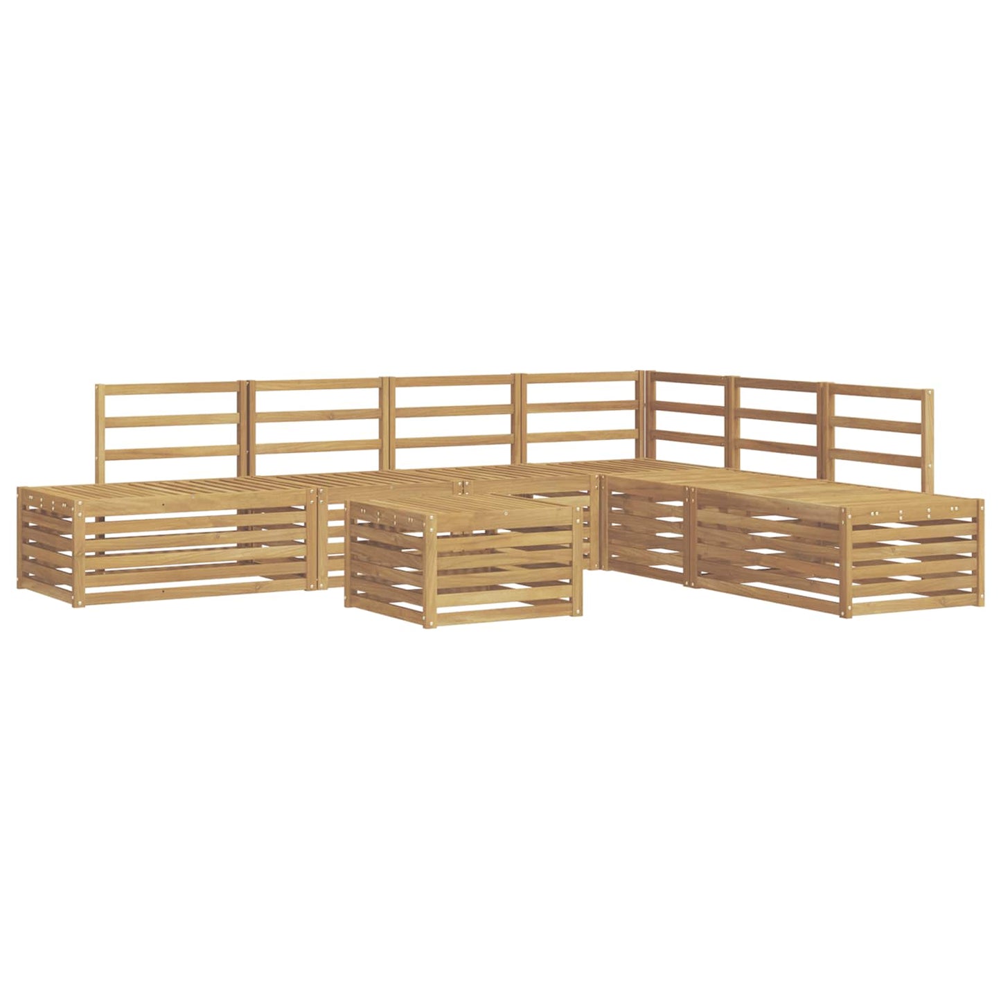 7 pcs Outdoor Sofa Set Solid Acacia Wood White
