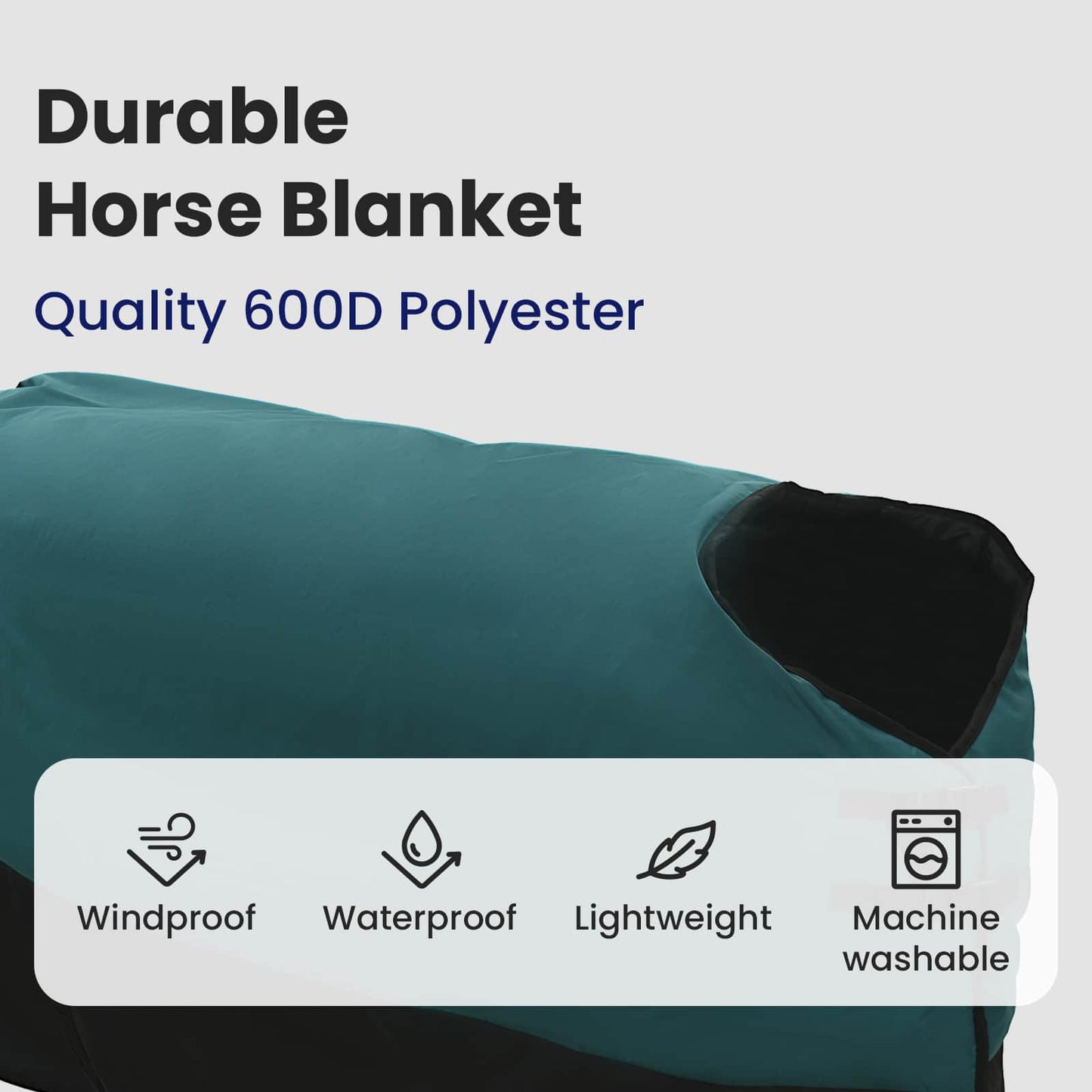 Horse Blanket Dark Green and Black 145 cm Polyester