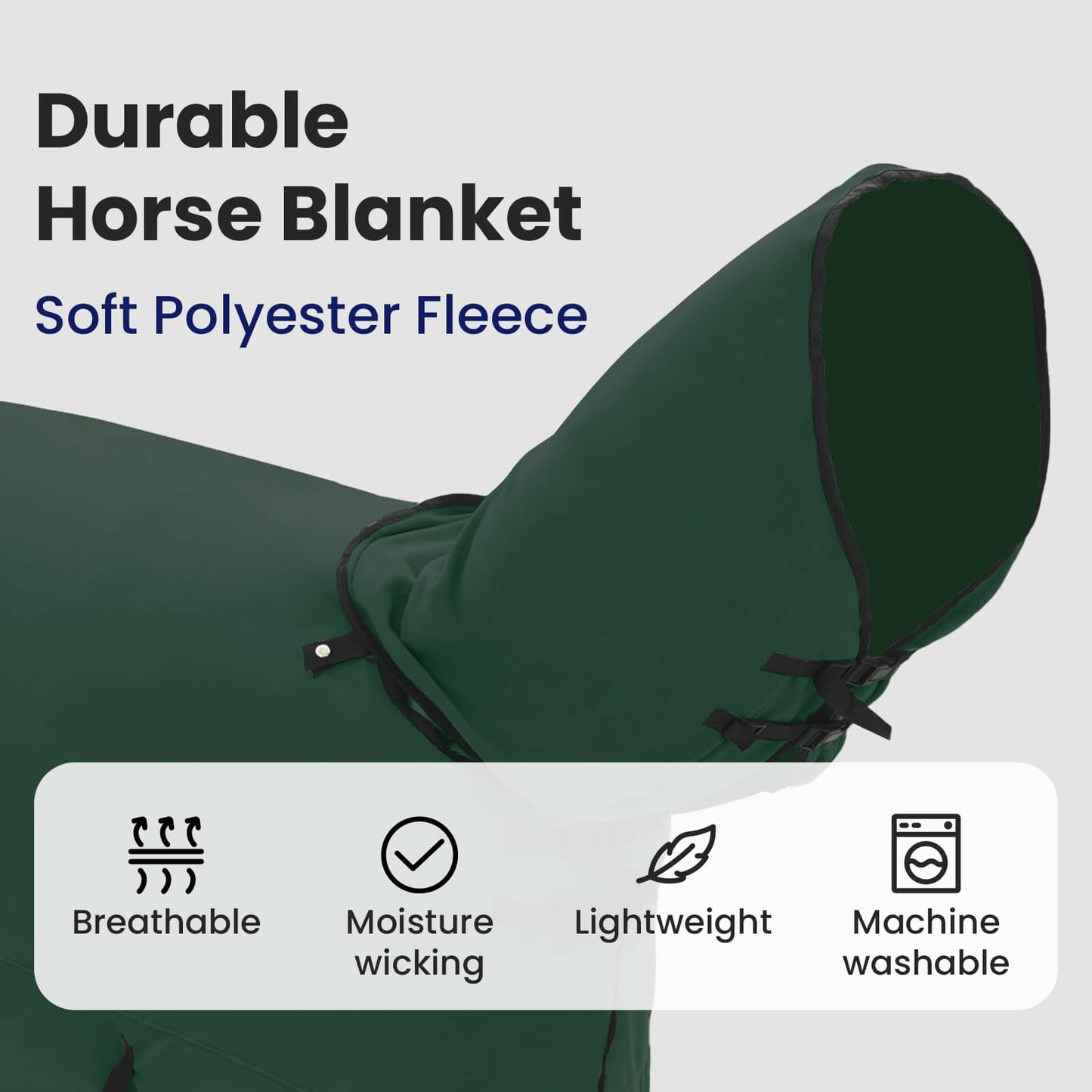 Horse Blanket Full Dark Green 125 cm Polyester Fleece
